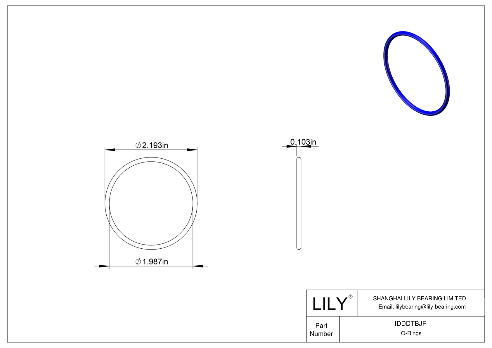 IDDDTBJF Chemical Resistant O-rings Round cad drawing