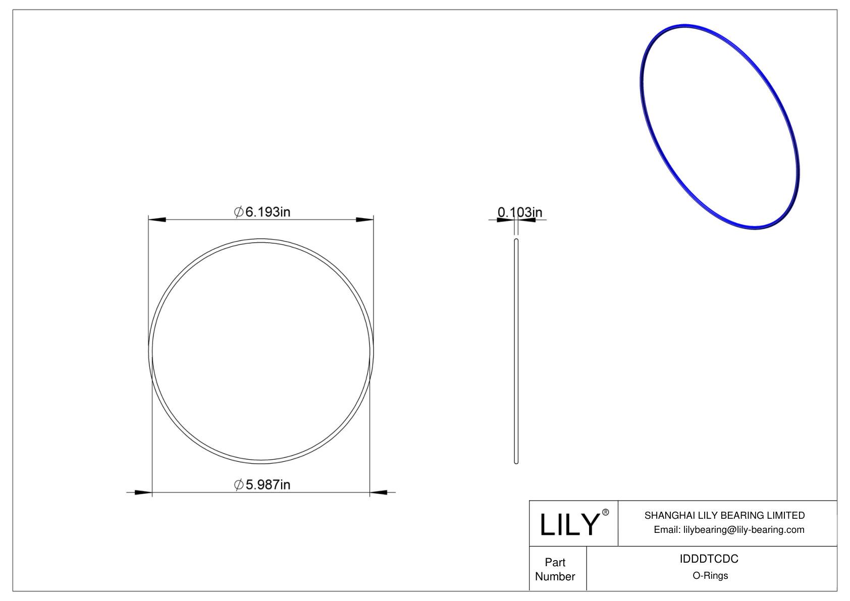 IDDDTCDC Chemical Resistant O-rings Round cad drawing