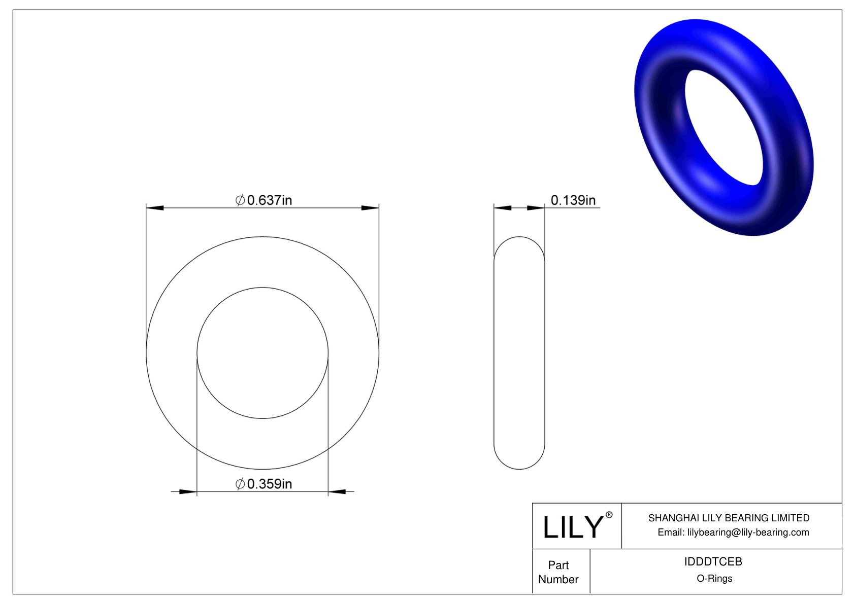 IDDDTCEB Juntas tóricas redondas resistentes a productos químicos cad drawing