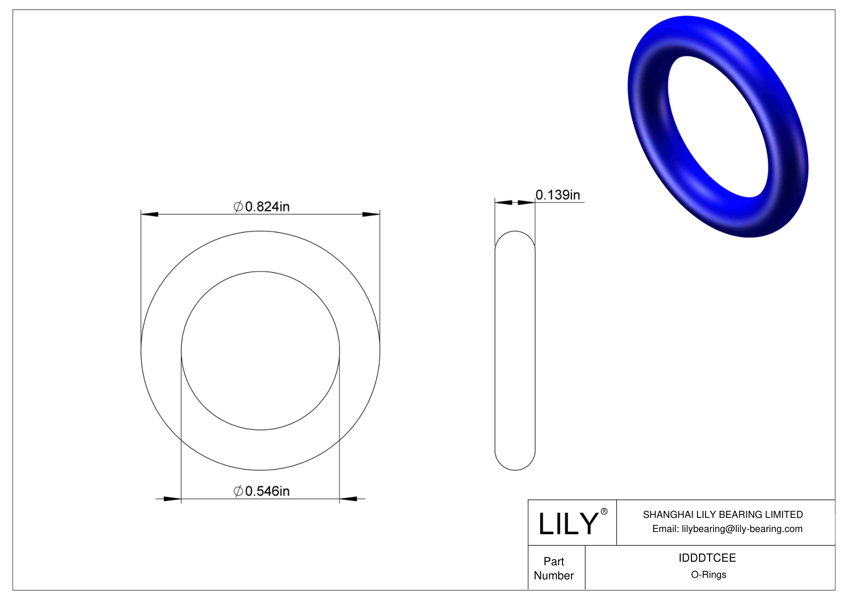 IDDDTCEE Juntas tóricas redondas resistentes a productos químicos cad drawing