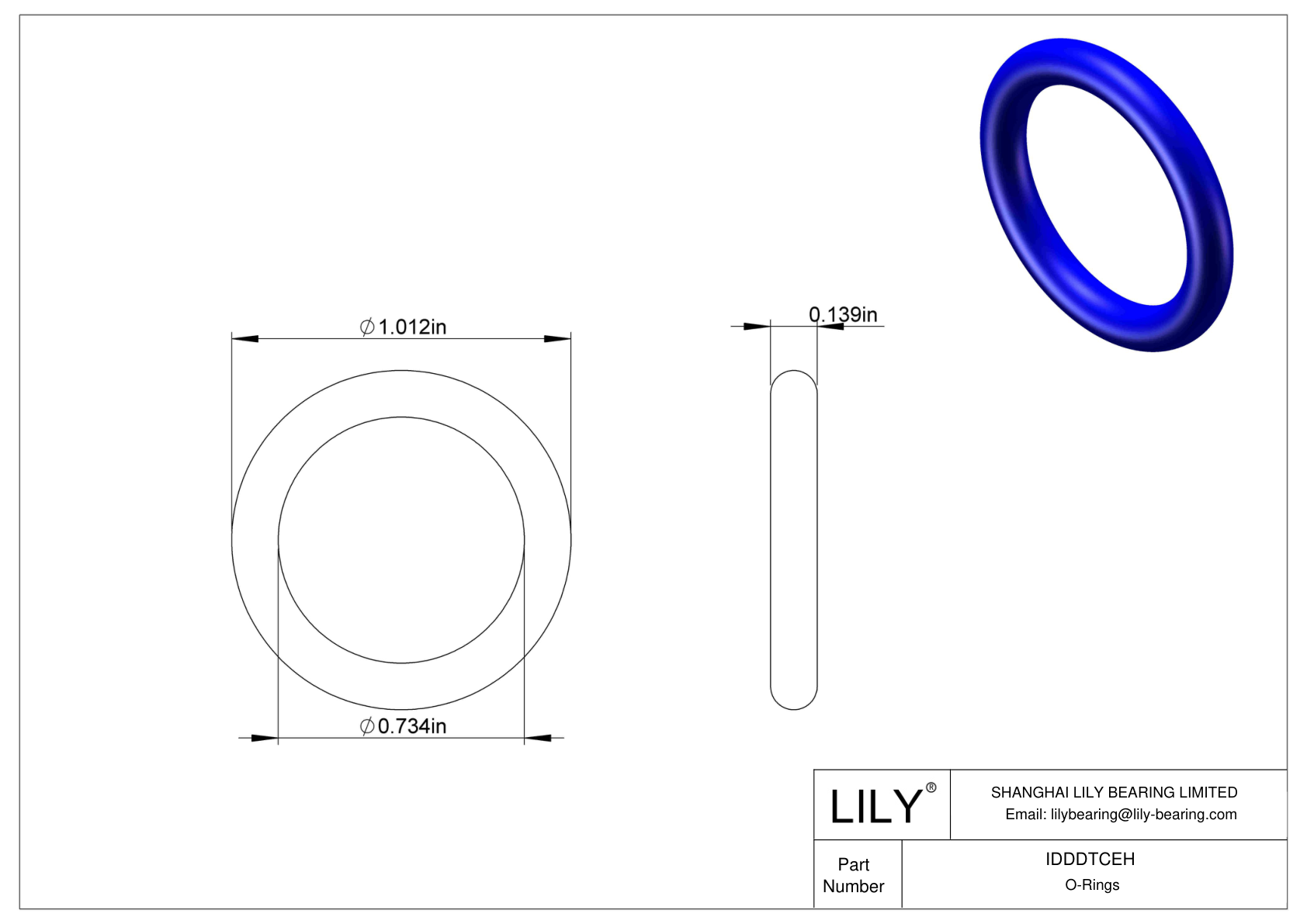 IDDDTCEH Chemical Resistant O-rings Round cad drawing