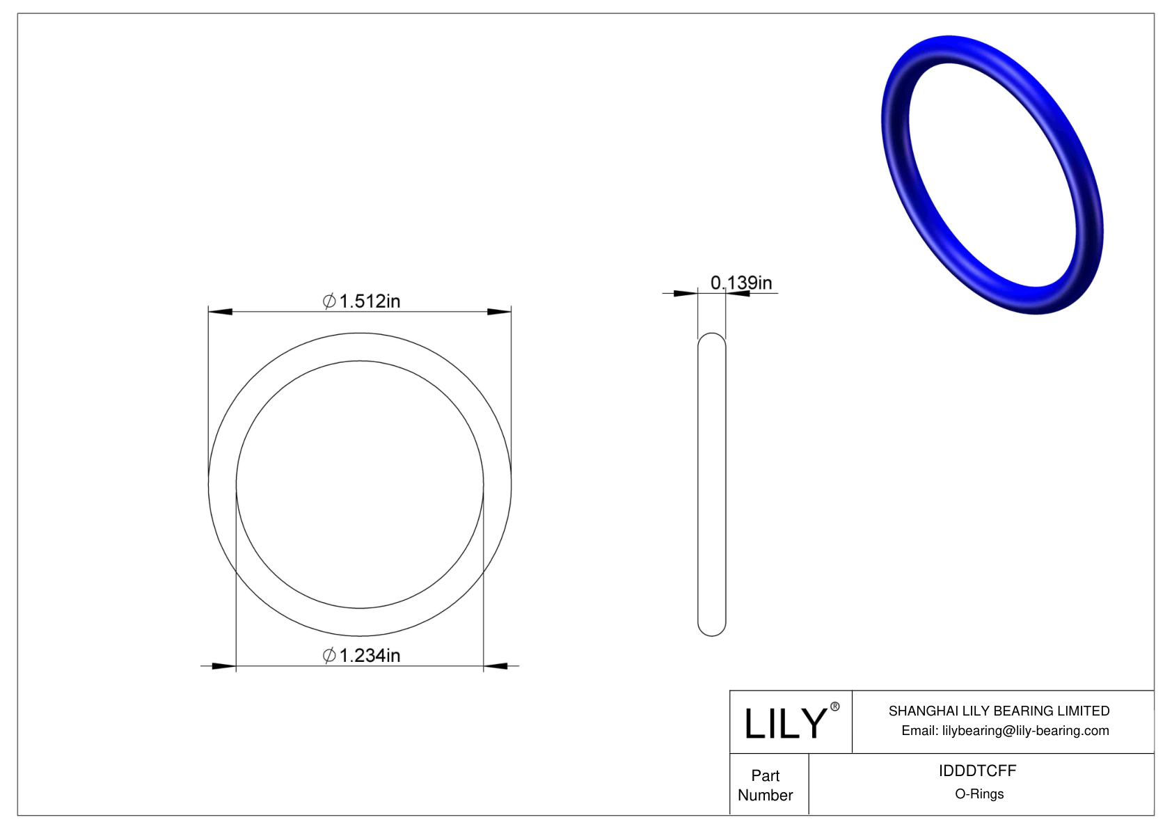 IDDDTCFF 圆形耐化学性 O 形圈 cad drawing