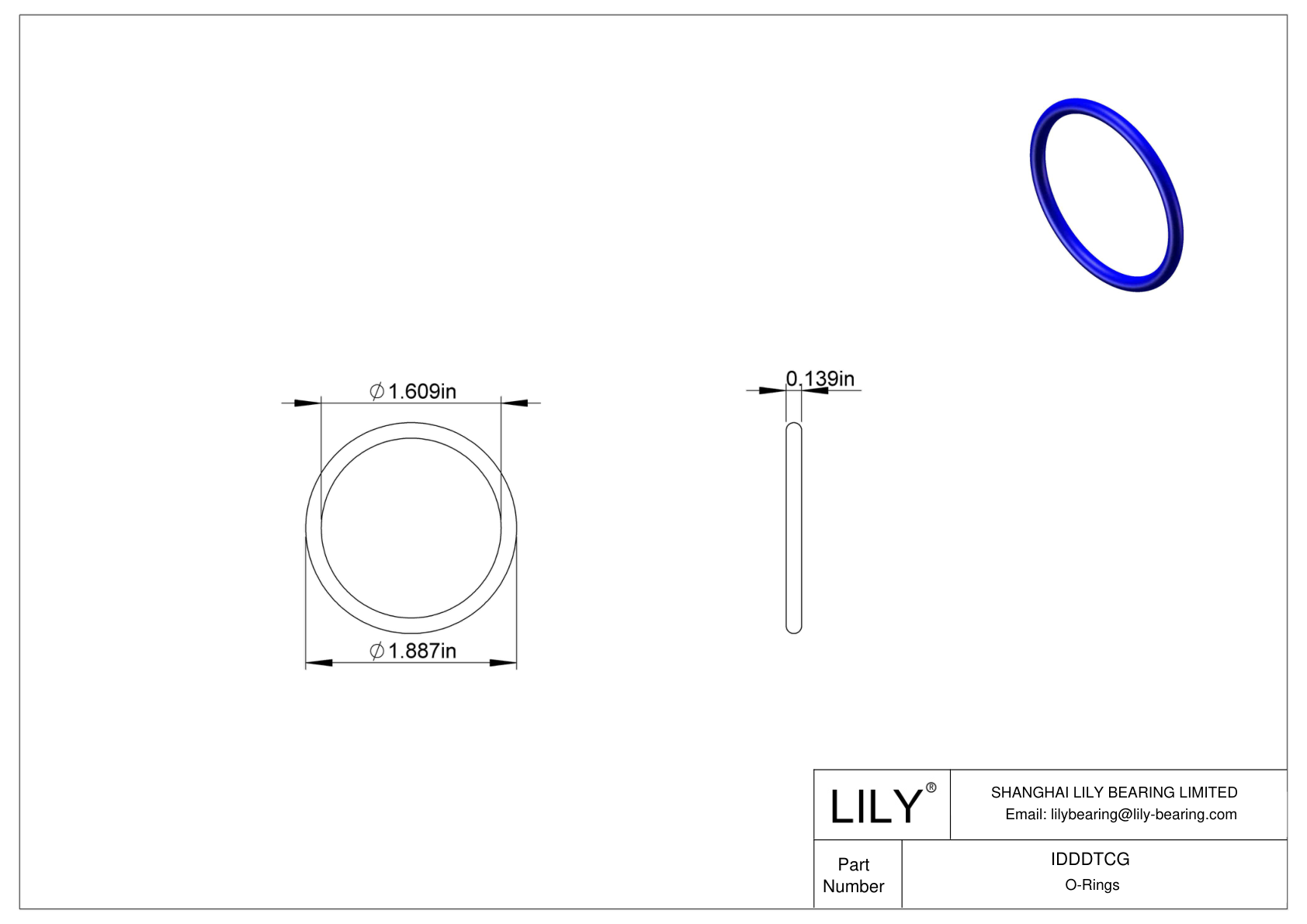 IDDDTCG Chemical Resistant O-rings Round cad drawing