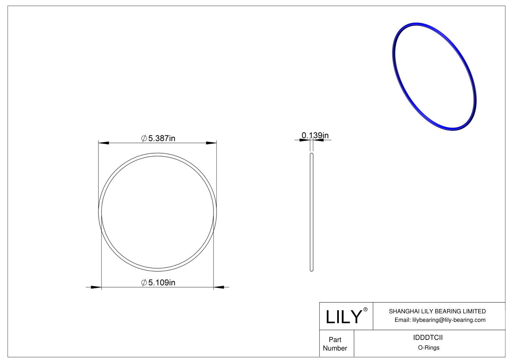 IDDDTCII Chemical Resistant O-rings Round cad drawing