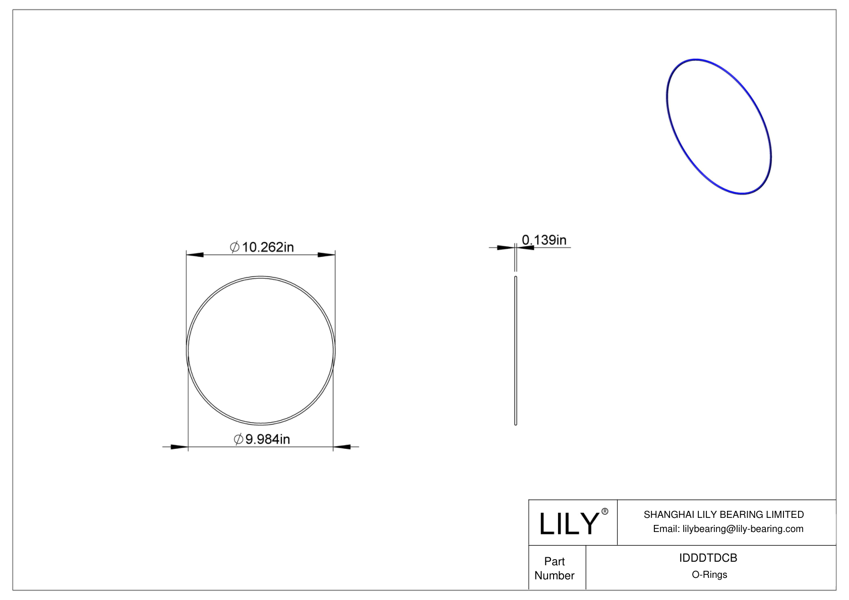 IDDDTDCB Chemical Resistant O-rings Round cad drawing