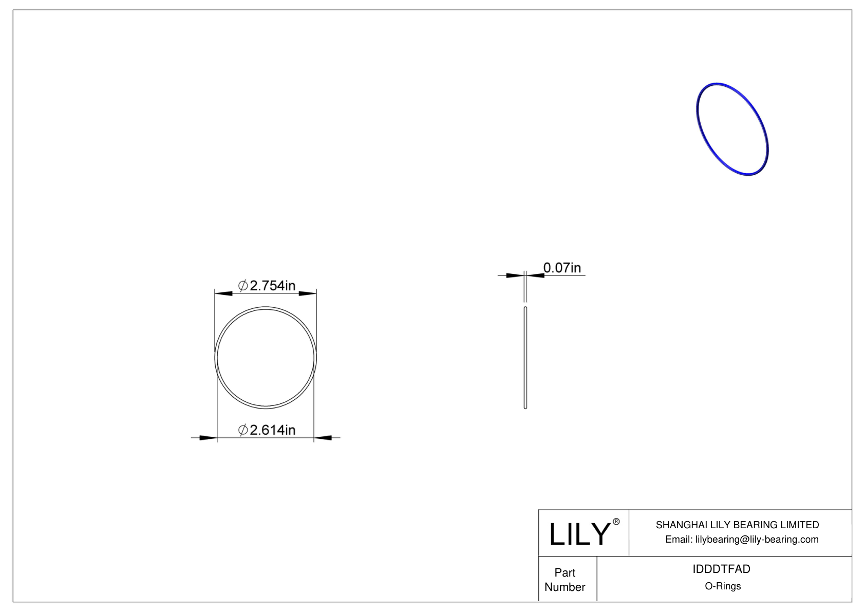 IDDDTFAD 圆形耐化学性 O 形圈 cad drawing