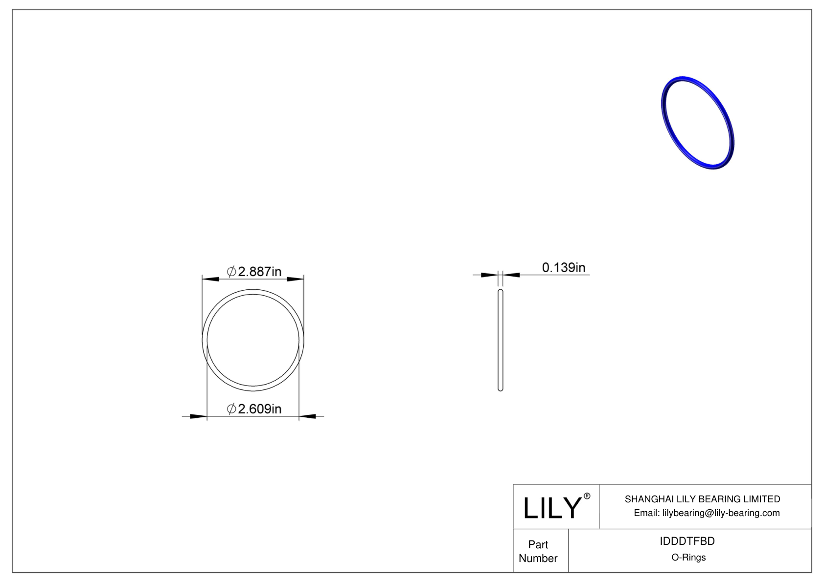 IDDDTFBD 圆形耐化学性 O 形圈 cad drawing