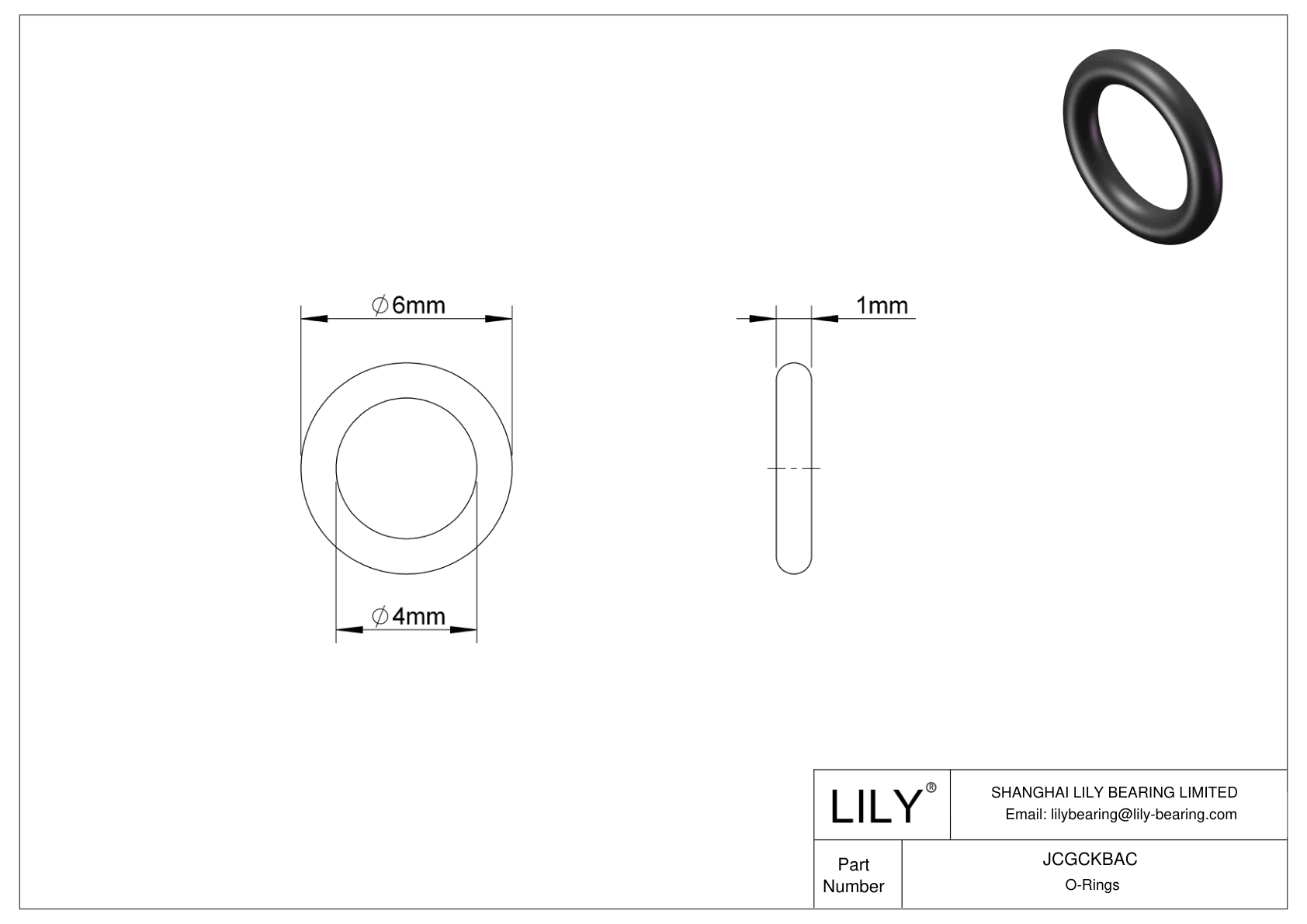 JCGCKBAC Oil Resistant O-Rings Round cad drawing