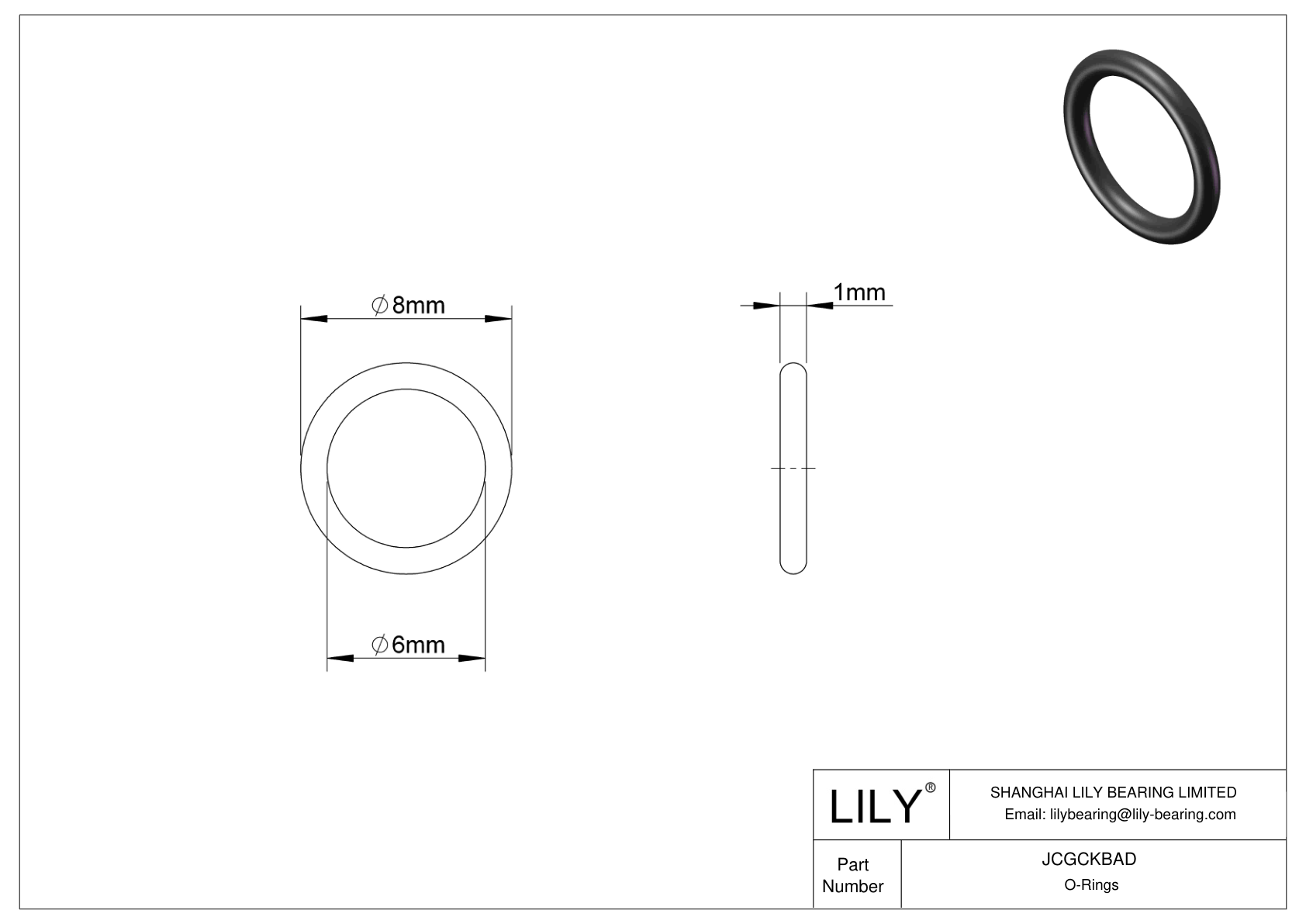 JCGCKBAD Oil Resistant O-Rings Round cad drawing