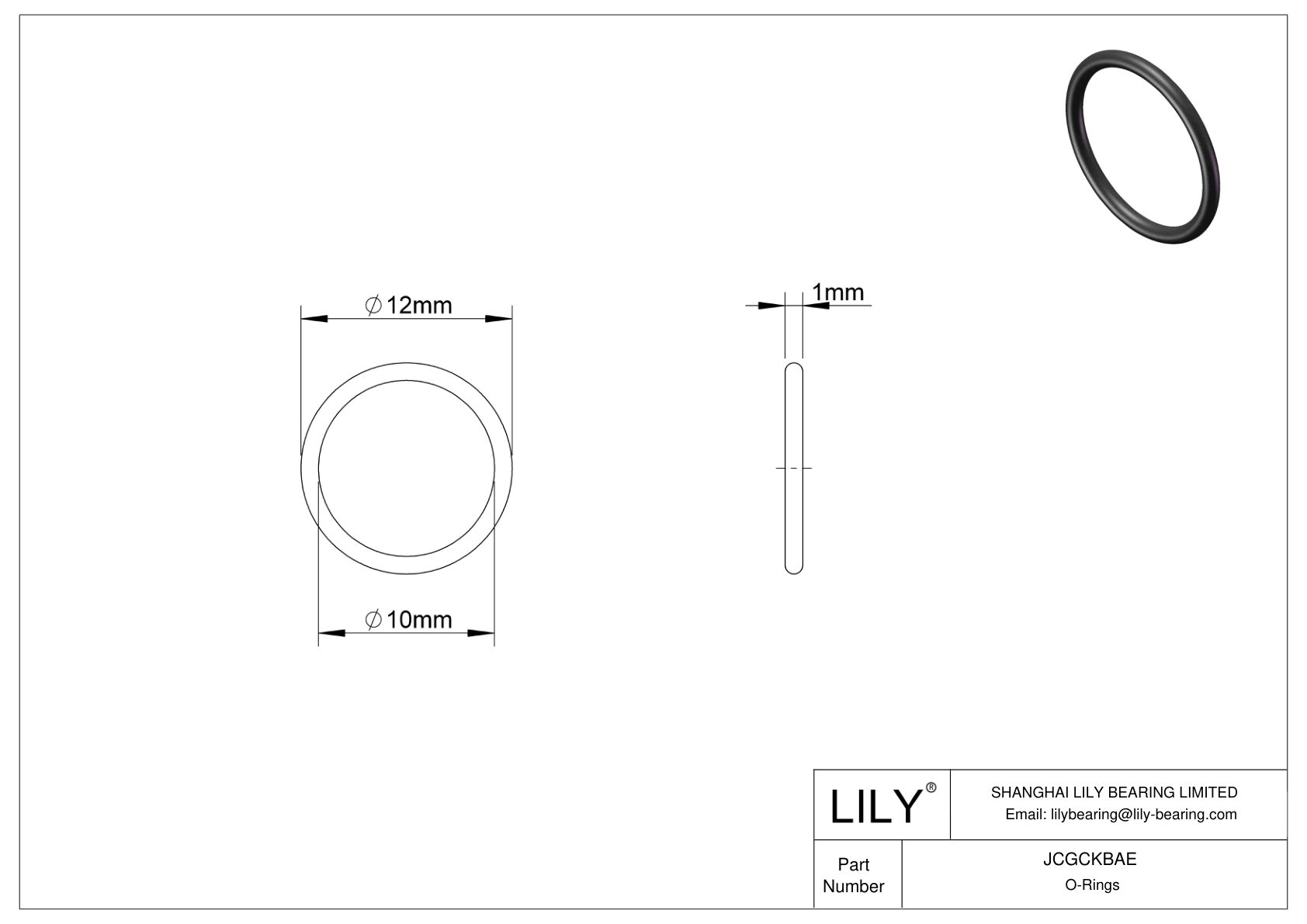 JCGCKBAE Oil Resistant O-Rings Round cad drawing