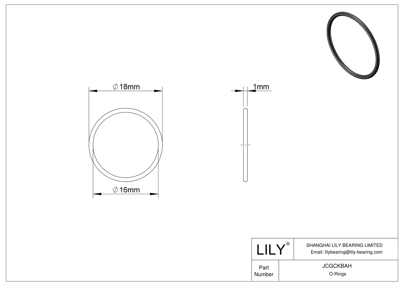 JCGCKBAH Oil Resistant O-Rings Round cad drawing