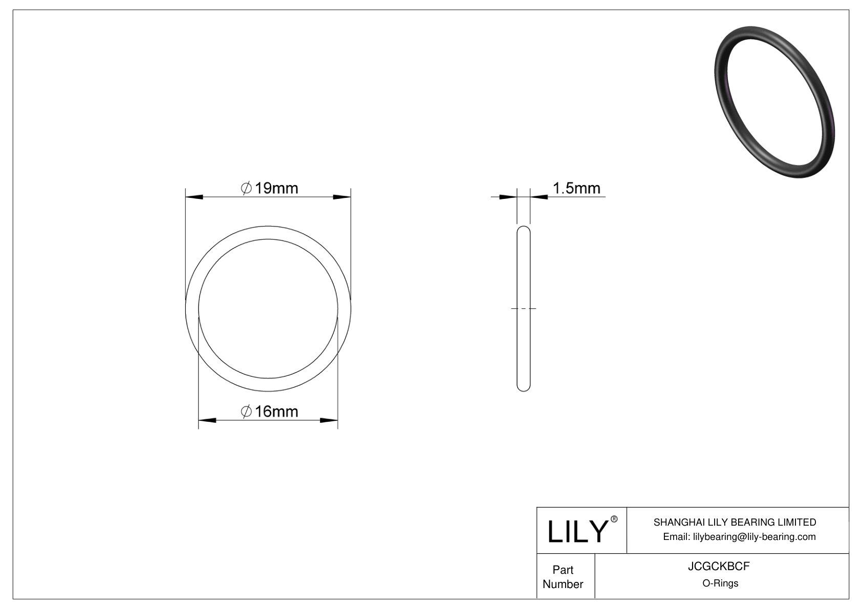 JCGCKBCF Juntas tóricas redondas resistentes al aceite cad drawing