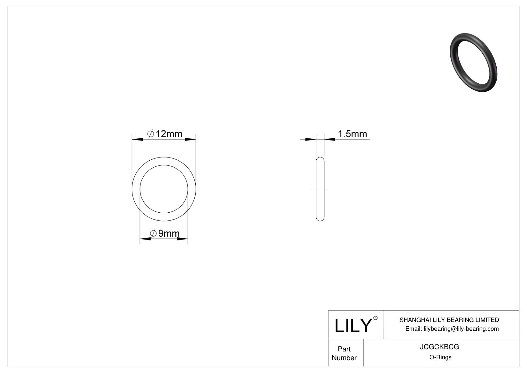 JCGCKBCG Oil Resistant O-Rings Round cad drawing