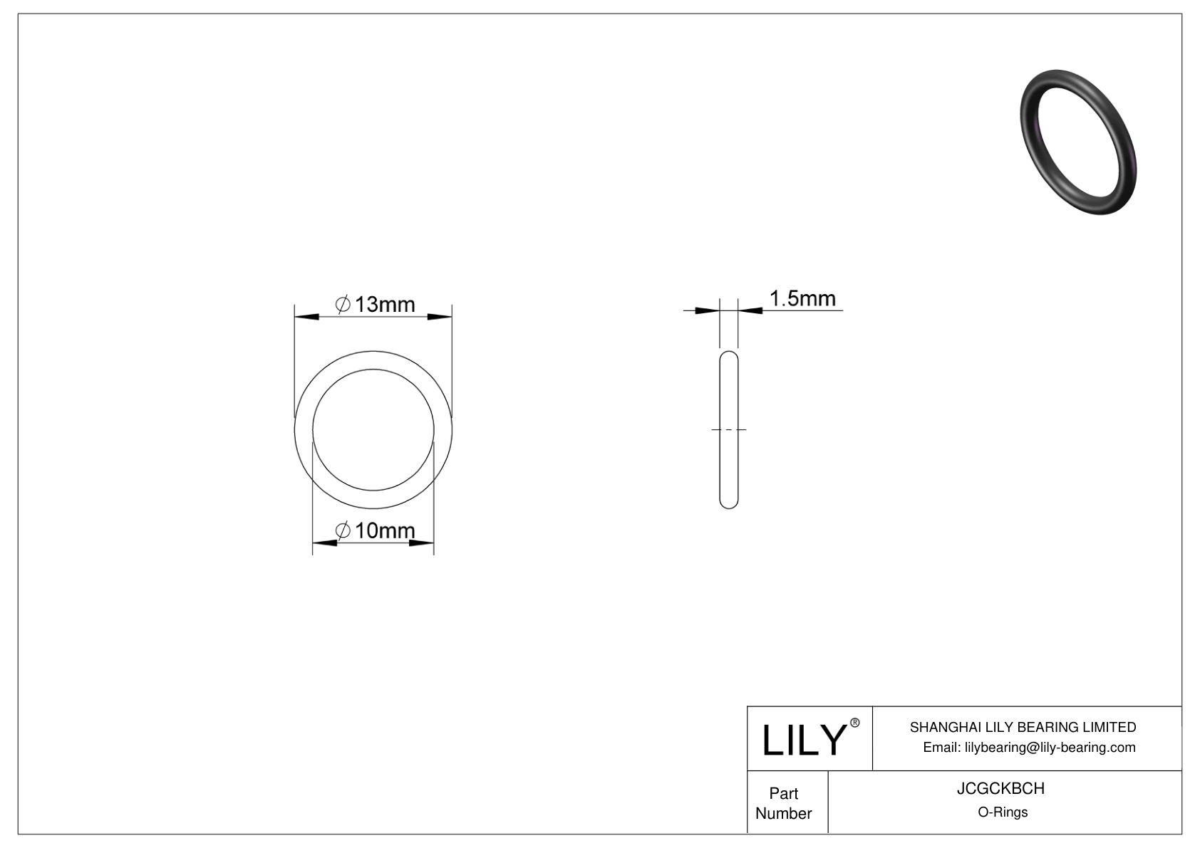 JCGCKBCH Juntas tóricas redondas resistentes al aceite cad drawing