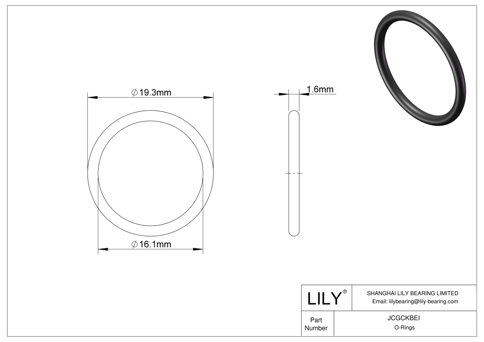 JCGCKBEI Oil Resistant O-Rings Round cad drawing