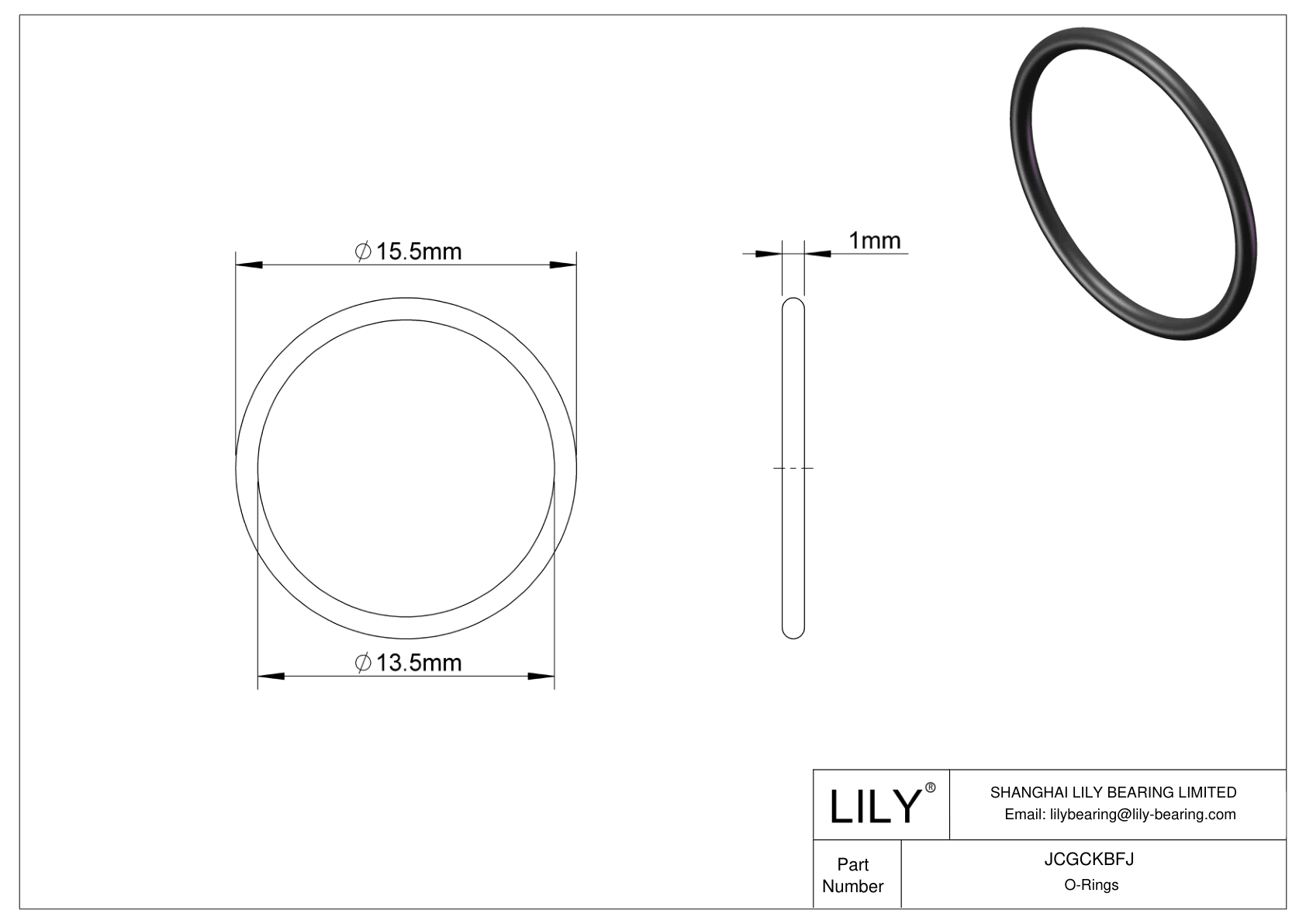 JCGCKBFJ Oil Resistant O-Rings Round cad drawing