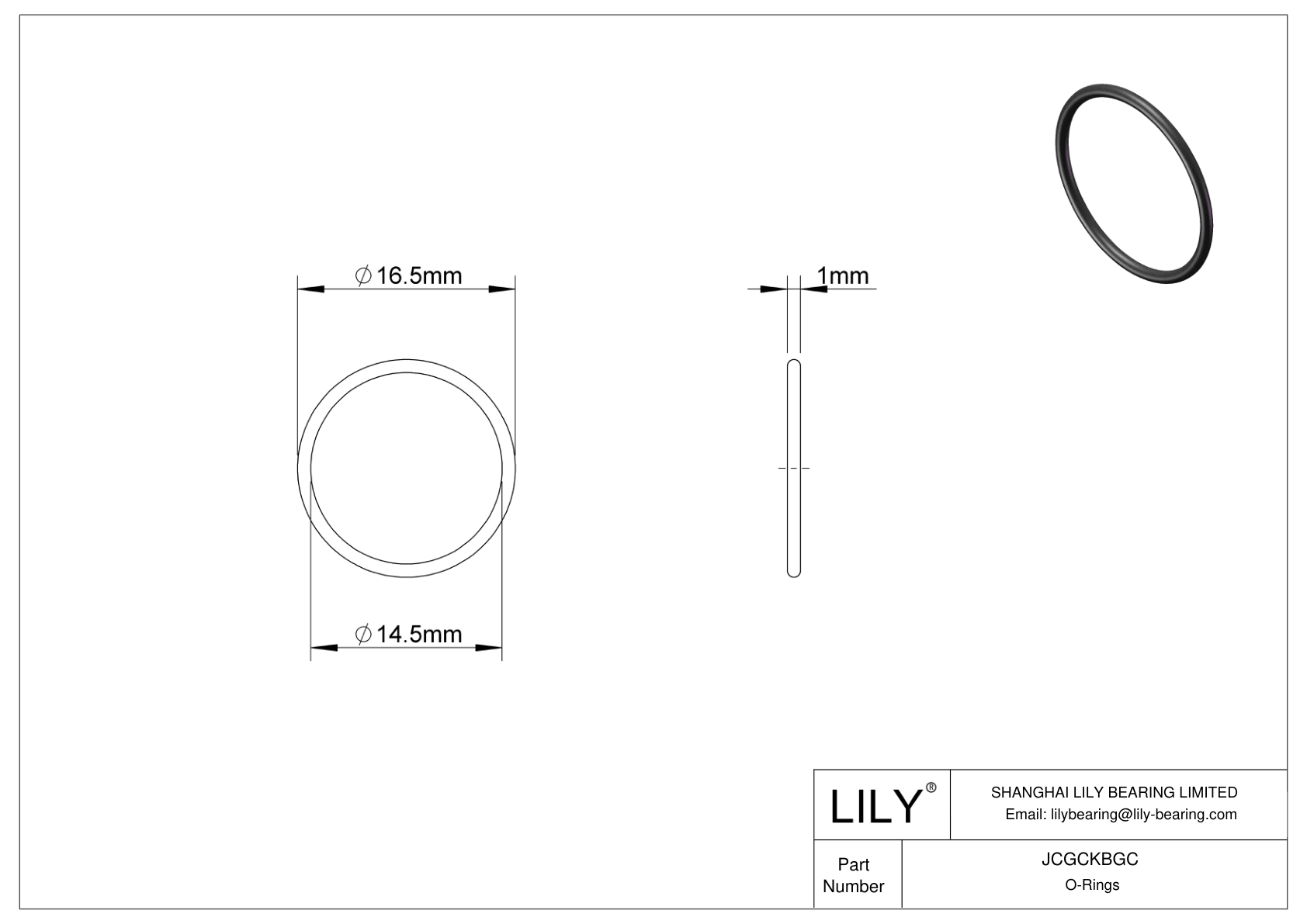 JCGCKBGC Oil Resistant O-Rings Round cad drawing