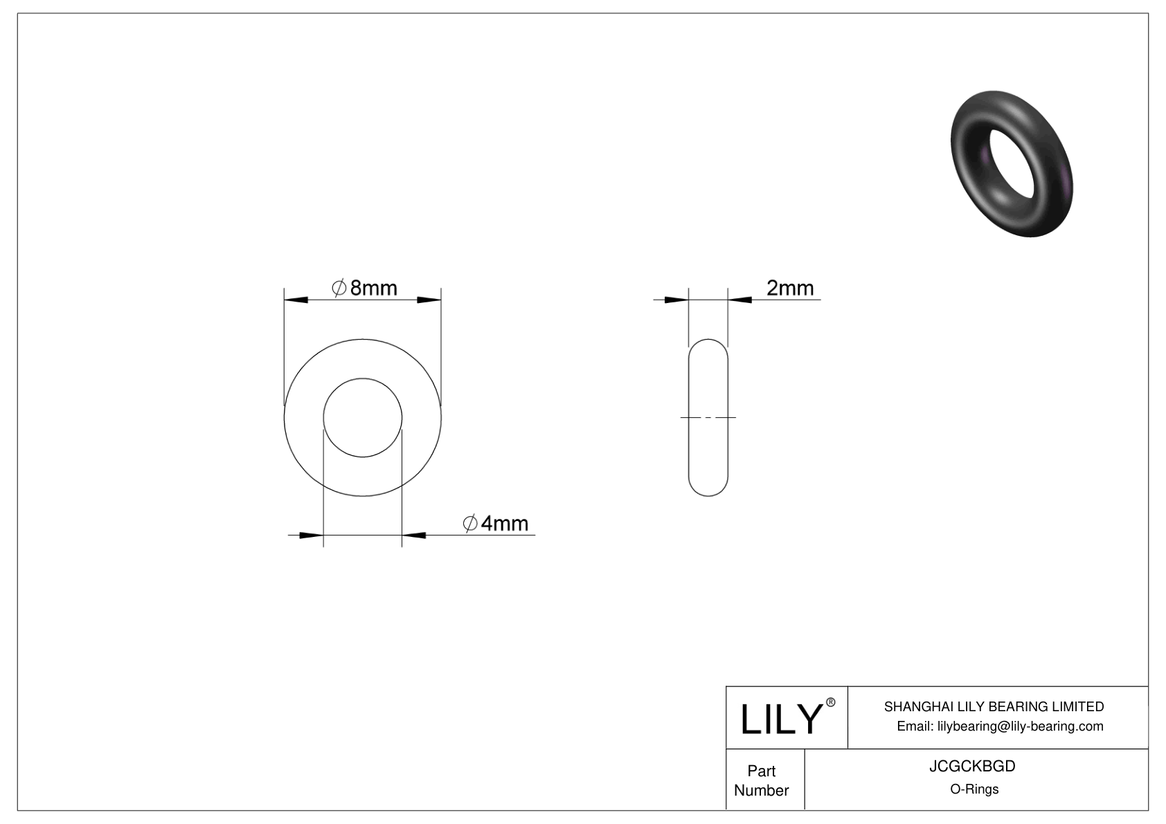 JCGCKBGD Oil Resistant O-Rings Round cad drawing