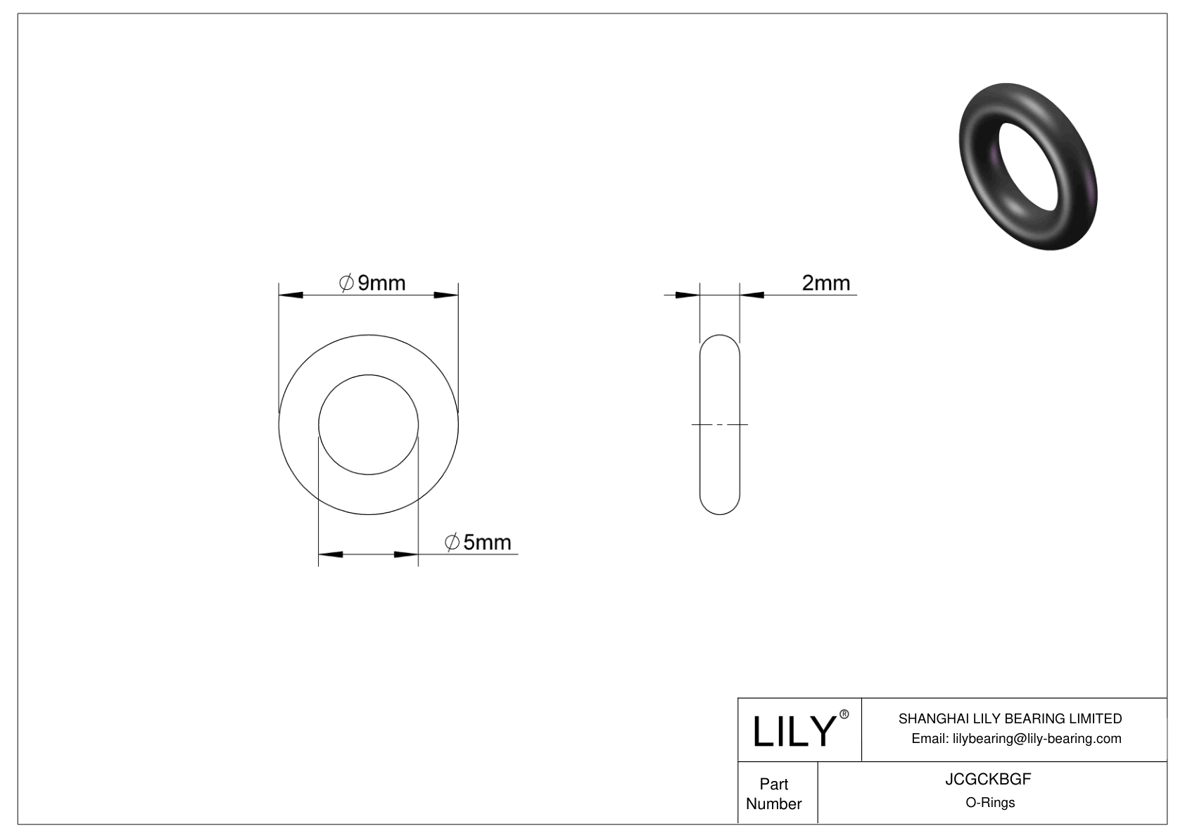 JCGCKBGF Juntas tóricas redondas resistentes al aceite cad drawing