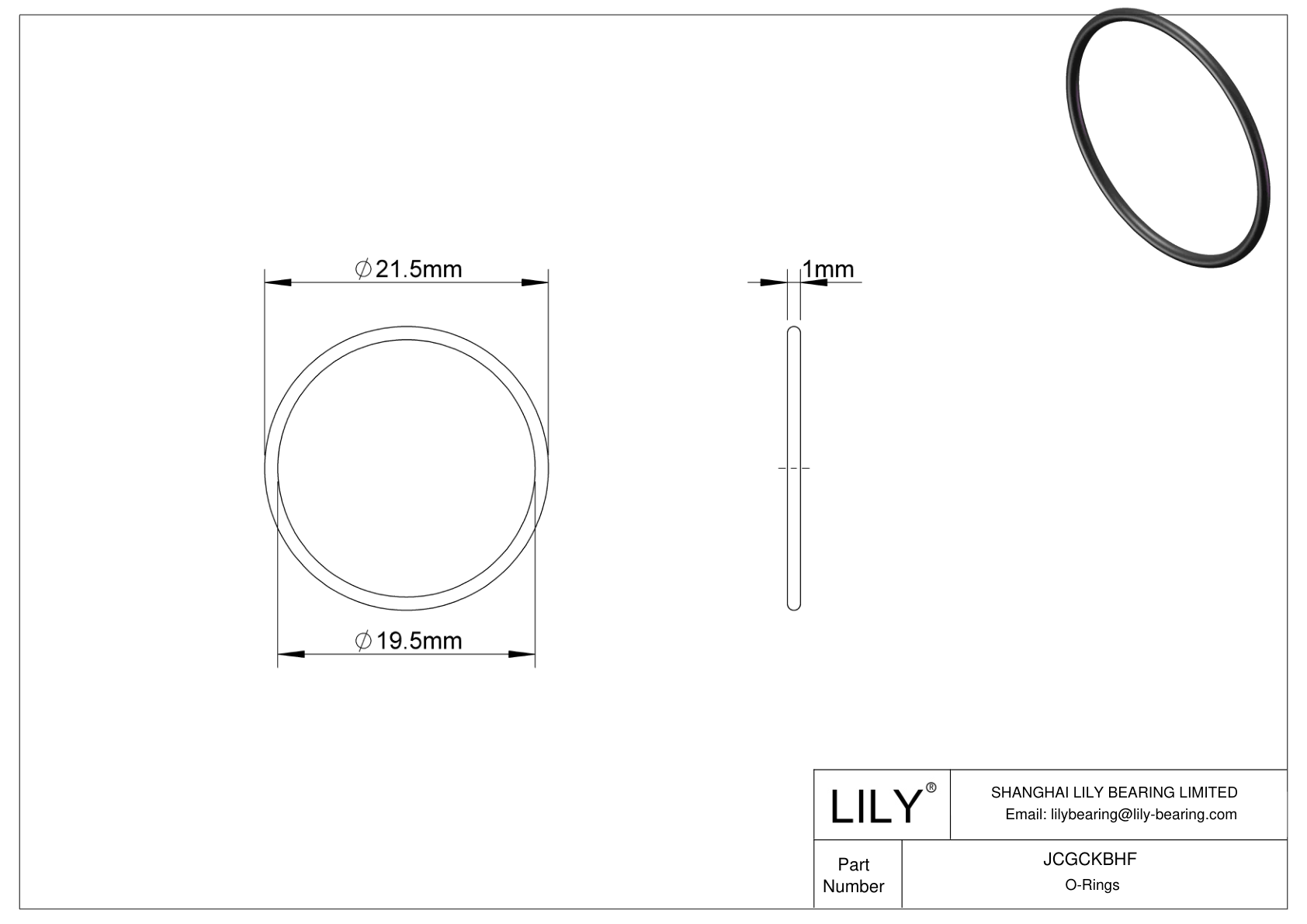 JCGCKBHF Juntas tóricas redondas resistentes al aceite cad drawing