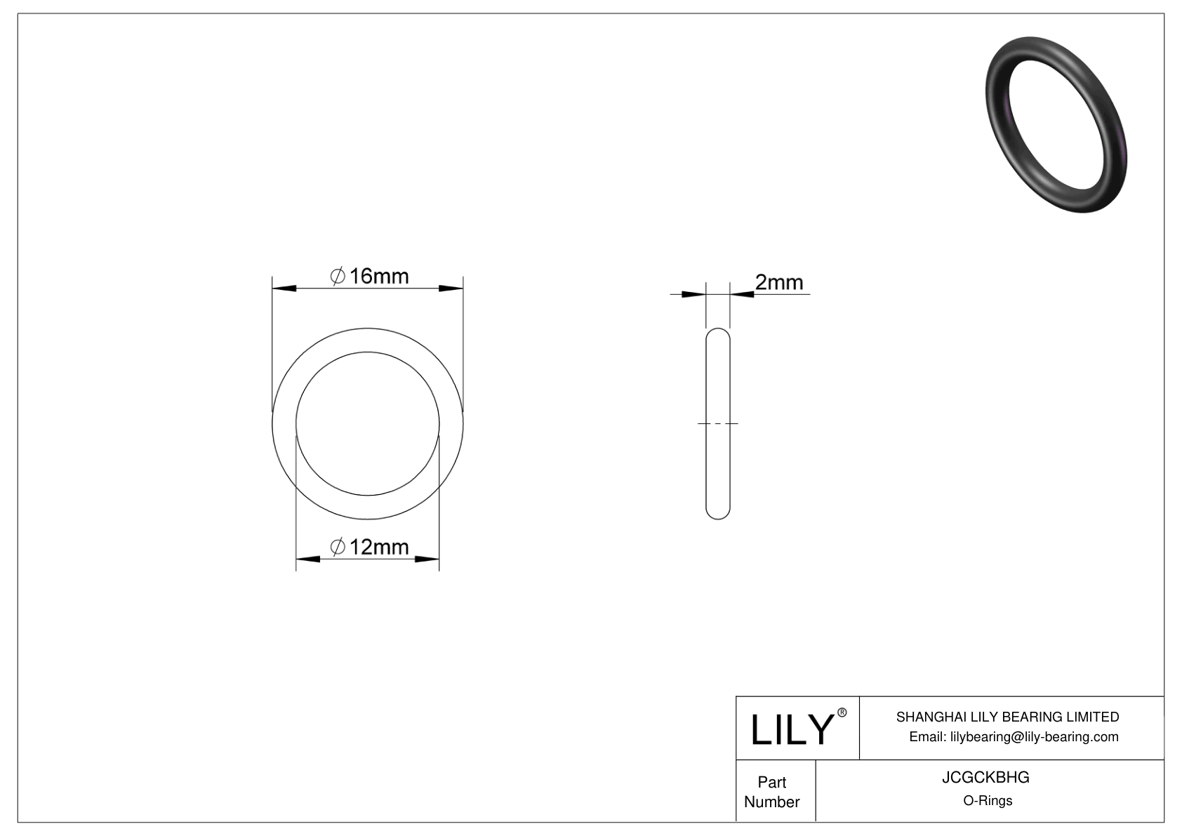 JCGCKBHG Juntas tóricas redondas resistentes al aceite cad drawing