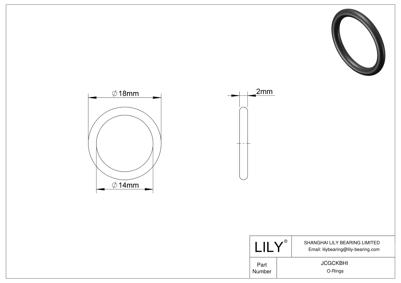 JCGCKBHI Oil Resistant O-Rings Round cad drawing