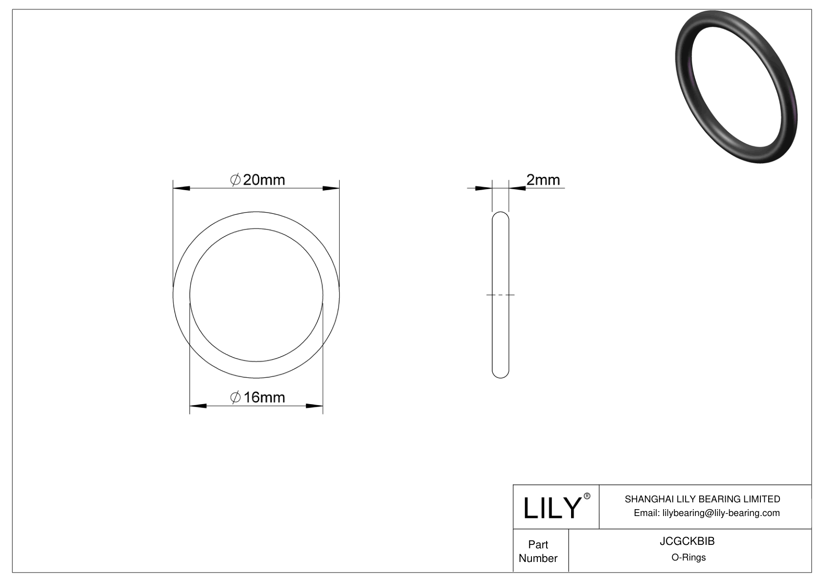 JCGCKBIB Juntas tóricas redondas resistentes al aceite cad drawing