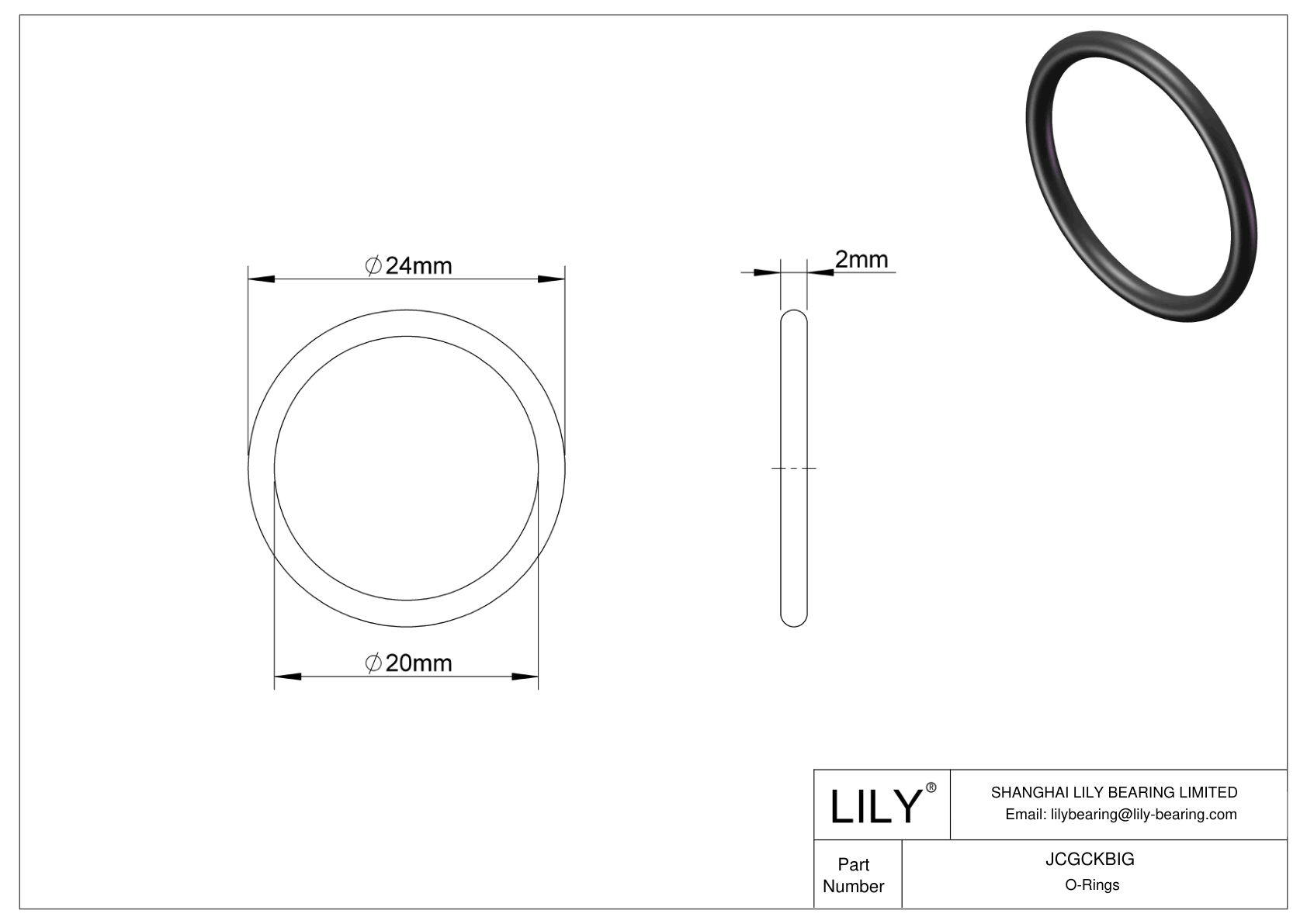 JCGCKBIG Oil Resistant O-Rings Round cad drawing