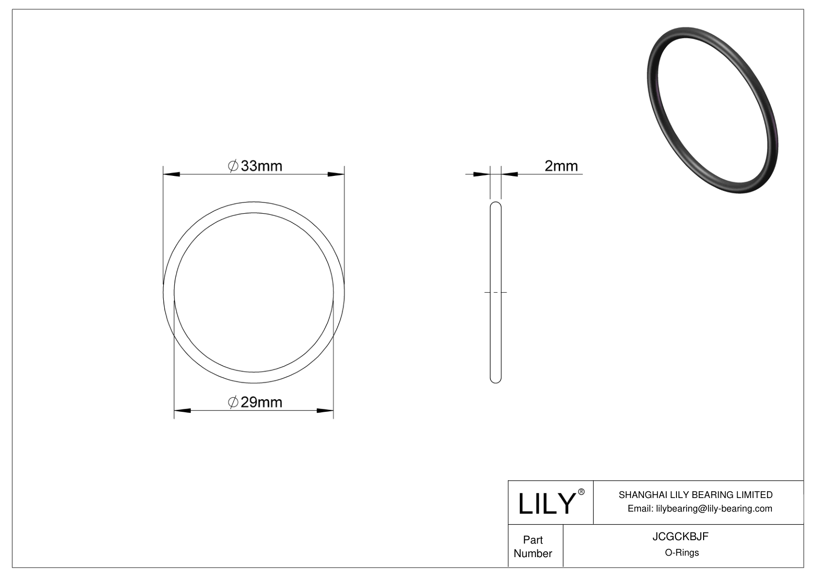 JCGCKBJF Oil Resistant O-Rings Round cad drawing