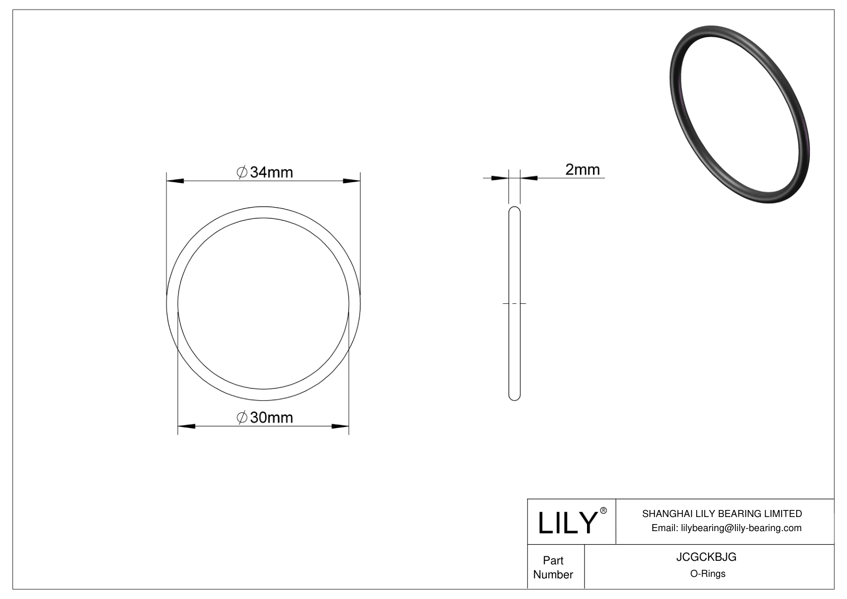 JCGCKBJG Oil Resistant O-Rings Round cad drawing