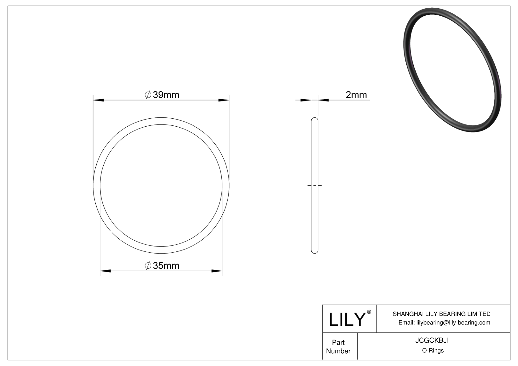 JCGCKBJI Oil Resistant O-Rings Round cad drawing