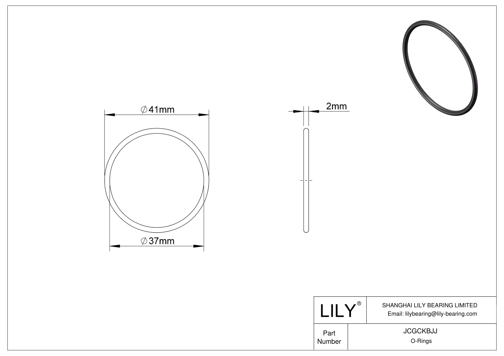 JCGCKBJJ Oil Resistant O-Rings Round cad drawing