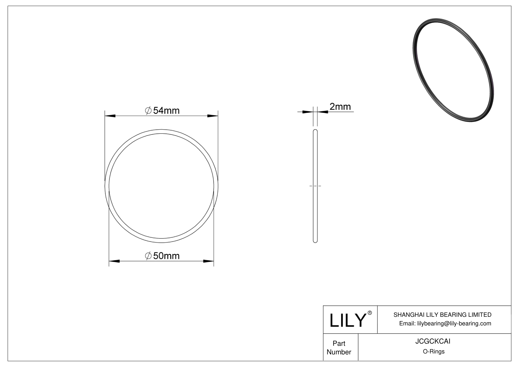 JCGCKCAI Oil Resistant O-Rings Round cad drawing