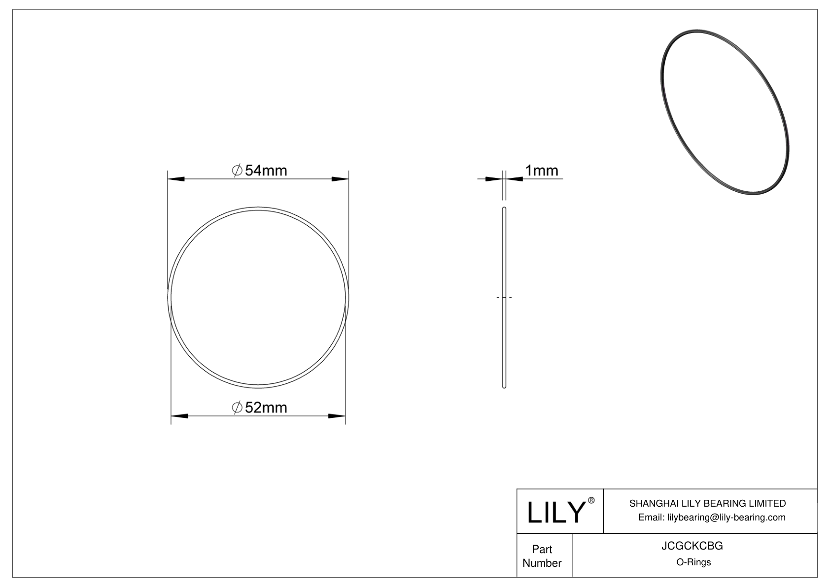 JCGCKCBG Oil Resistant O-Rings Round cad drawing