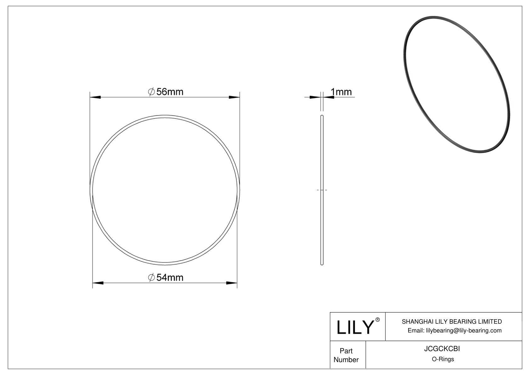 JCGCKCBI Oil Resistant O-Rings Round cad drawing