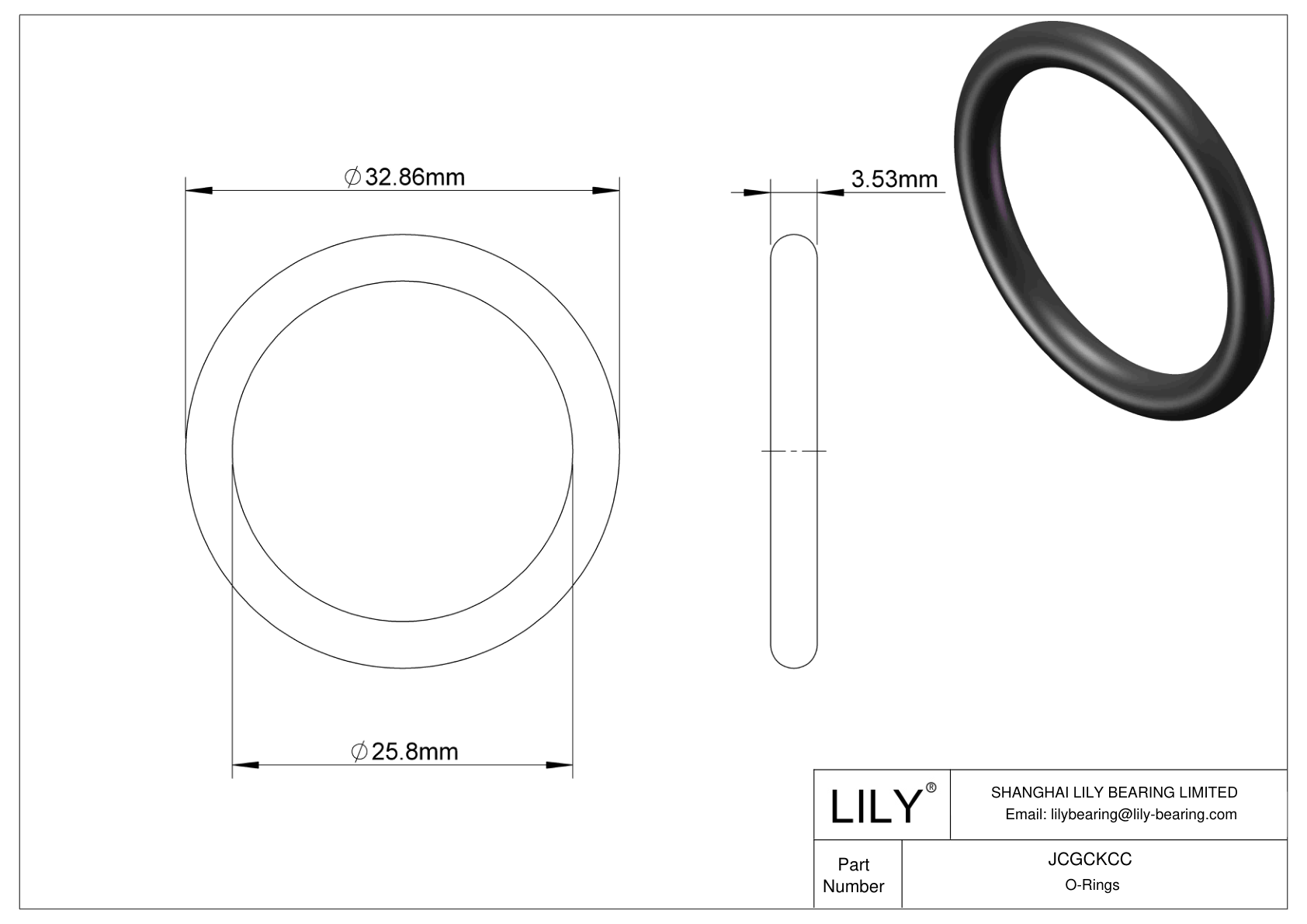 JCGCKCC Oil Resistant O-Rings Round cad drawing