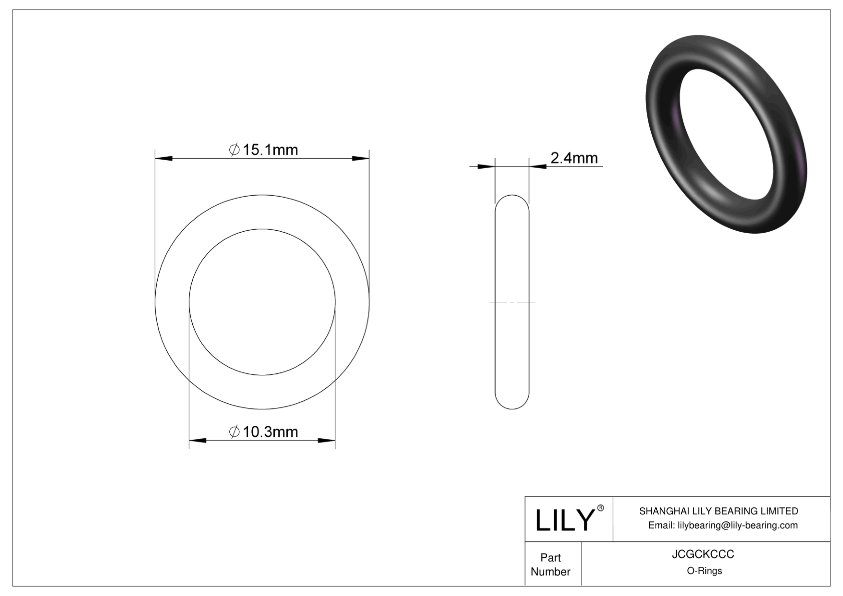 JCGCKCCC Oil Resistant O-Rings Round cad drawing