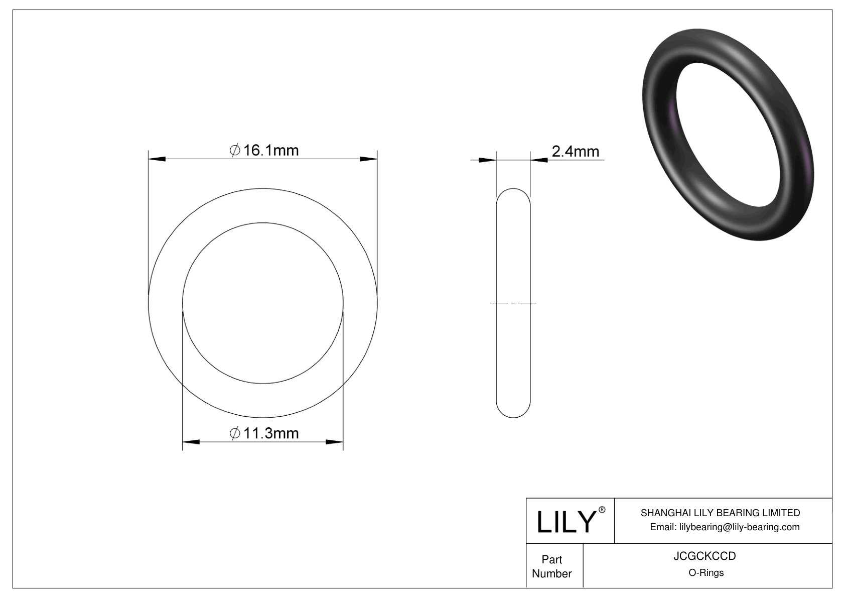 JCGCKCCD Oil Resistant O-Rings Round cad drawing