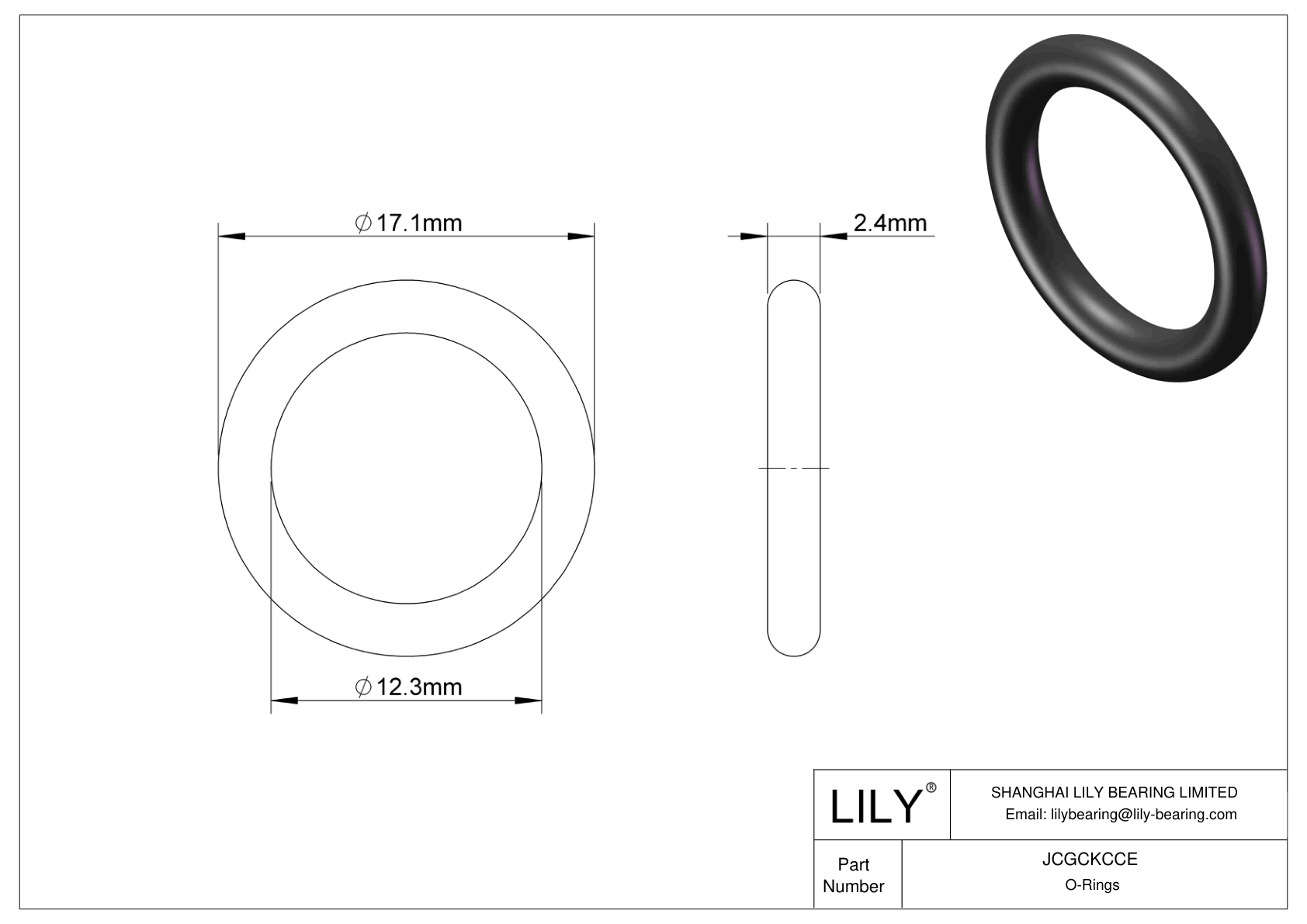 JCGCKCCE Oil Resistant O-Rings Round cad drawing