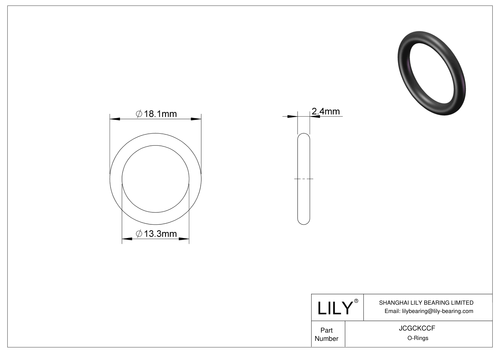 JCGCKCCF Oil Resistant O-Rings Round cad drawing