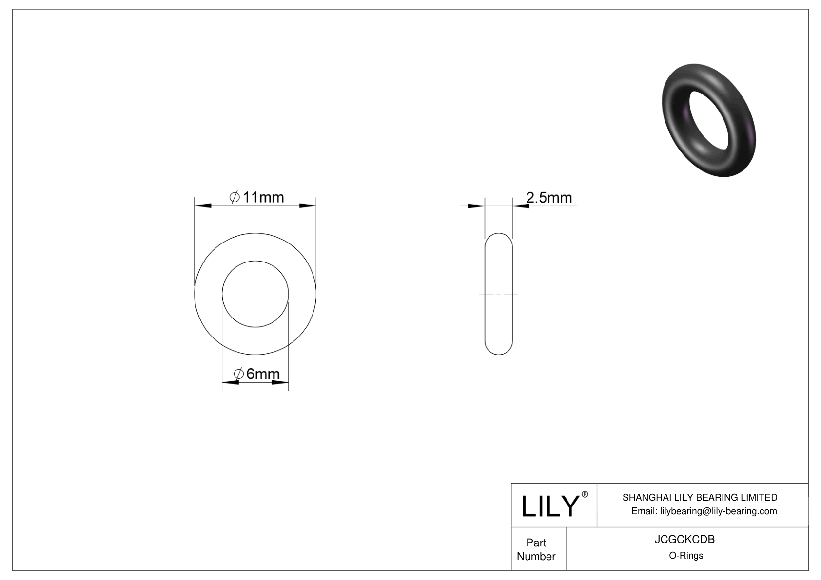 JCGCKCDB Oil Resistant O-Rings Round cad drawing