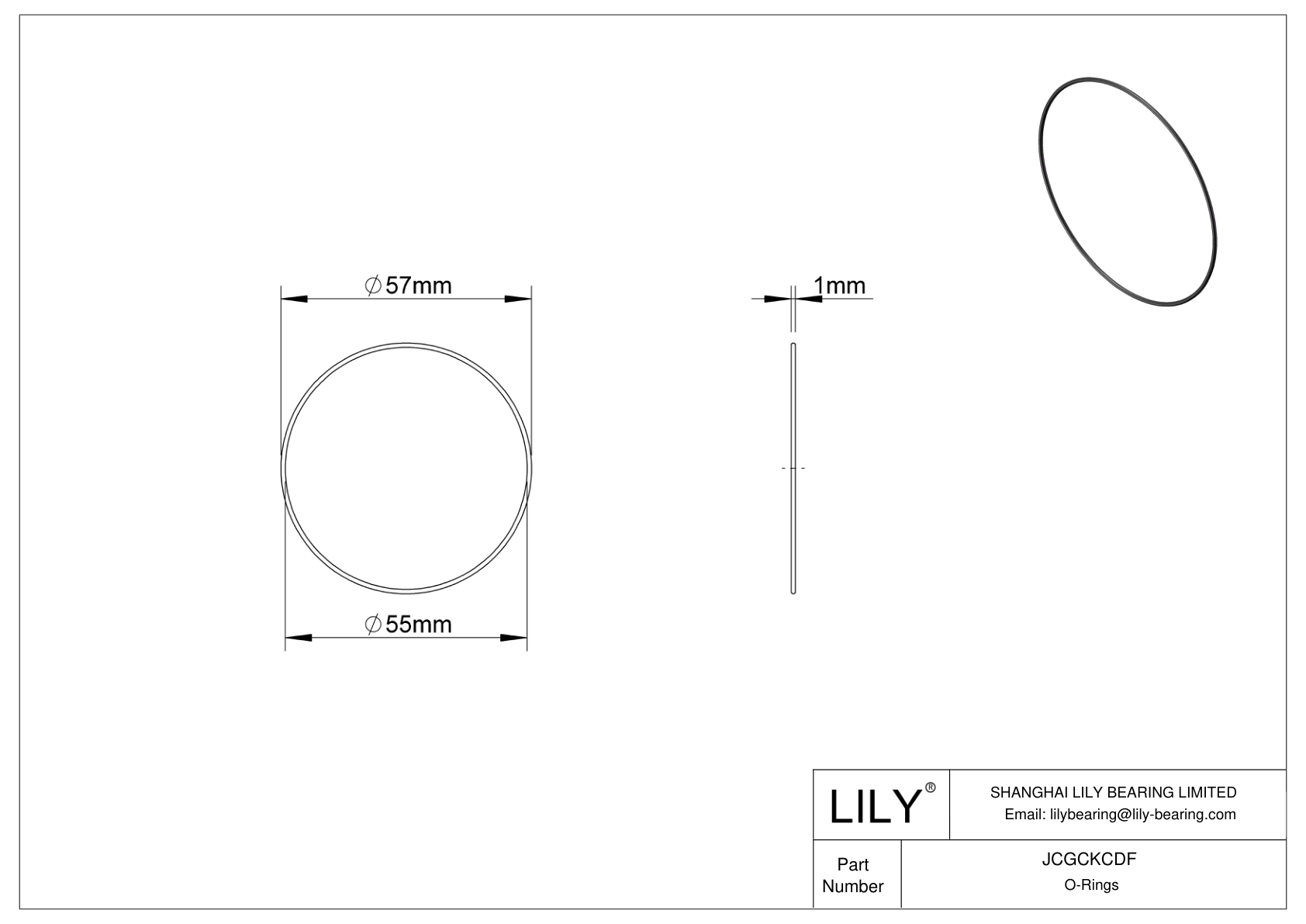 JCGCKCDF Oil Resistant O-Rings Round cad drawing