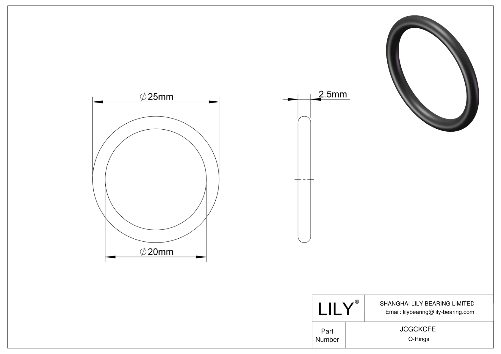 JCGCKCFE Juntas tóricas redondas resistentes al aceite cad drawing