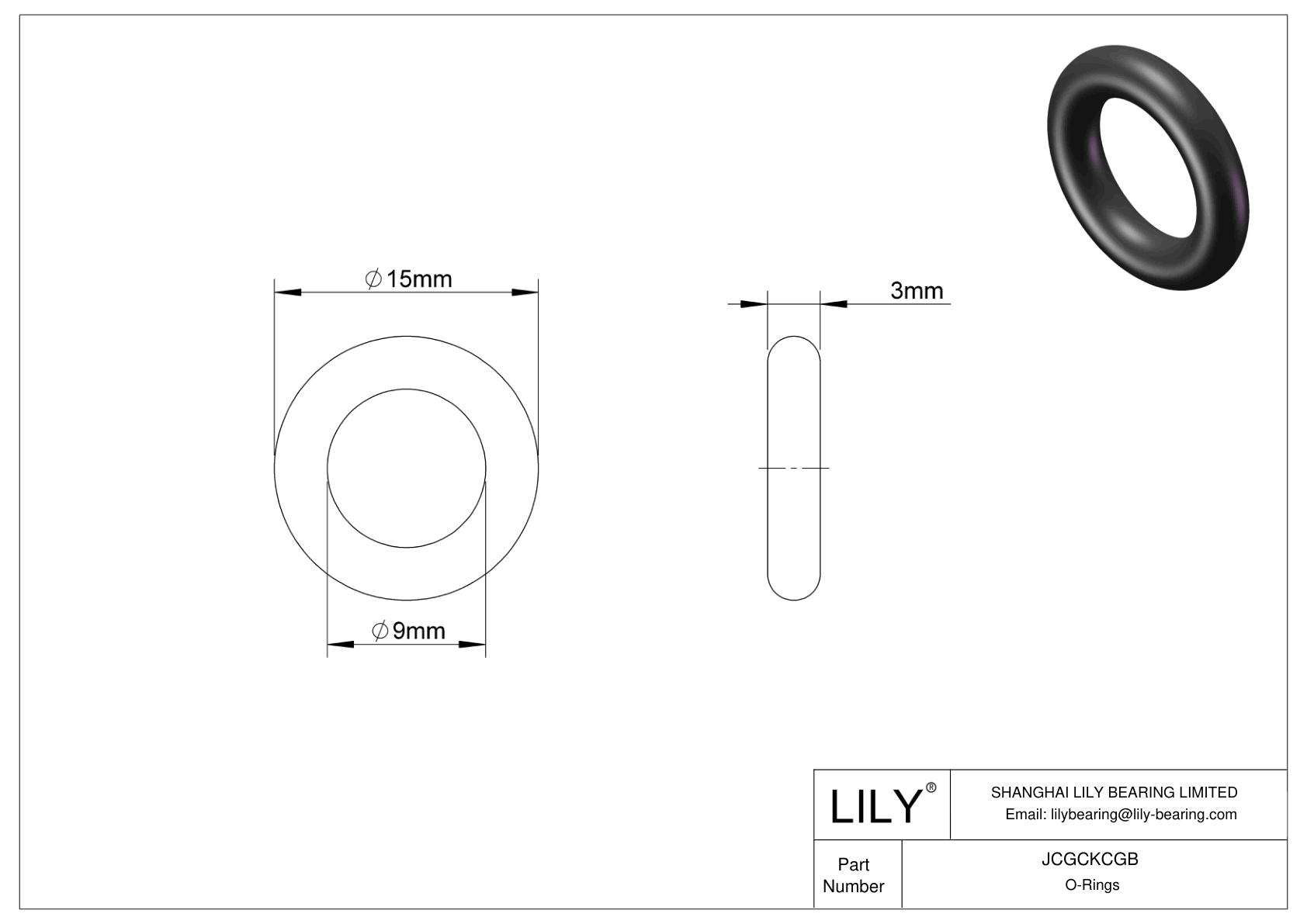 JCGCKCGB Juntas tóricas redondas resistentes al aceite cad drawing