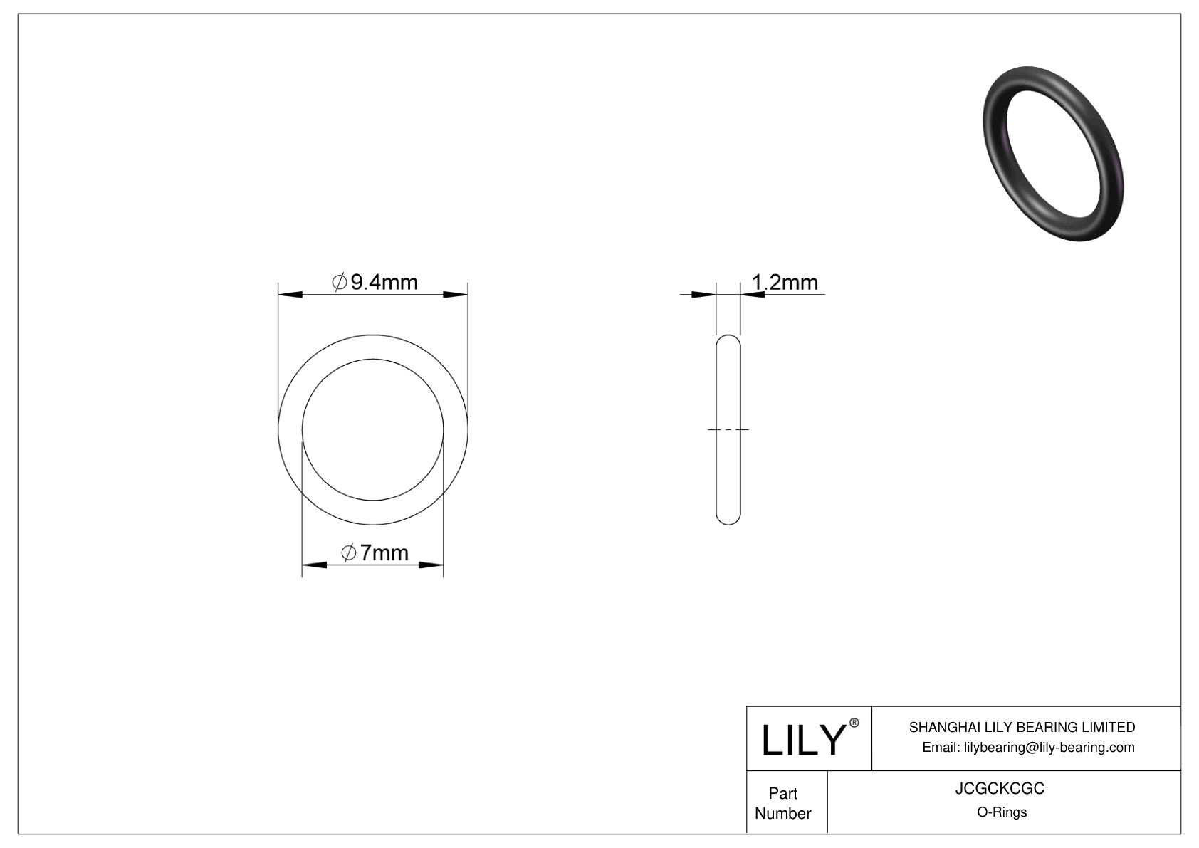 JCGCKCGC Oil Resistant O-Rings Round cad drawing