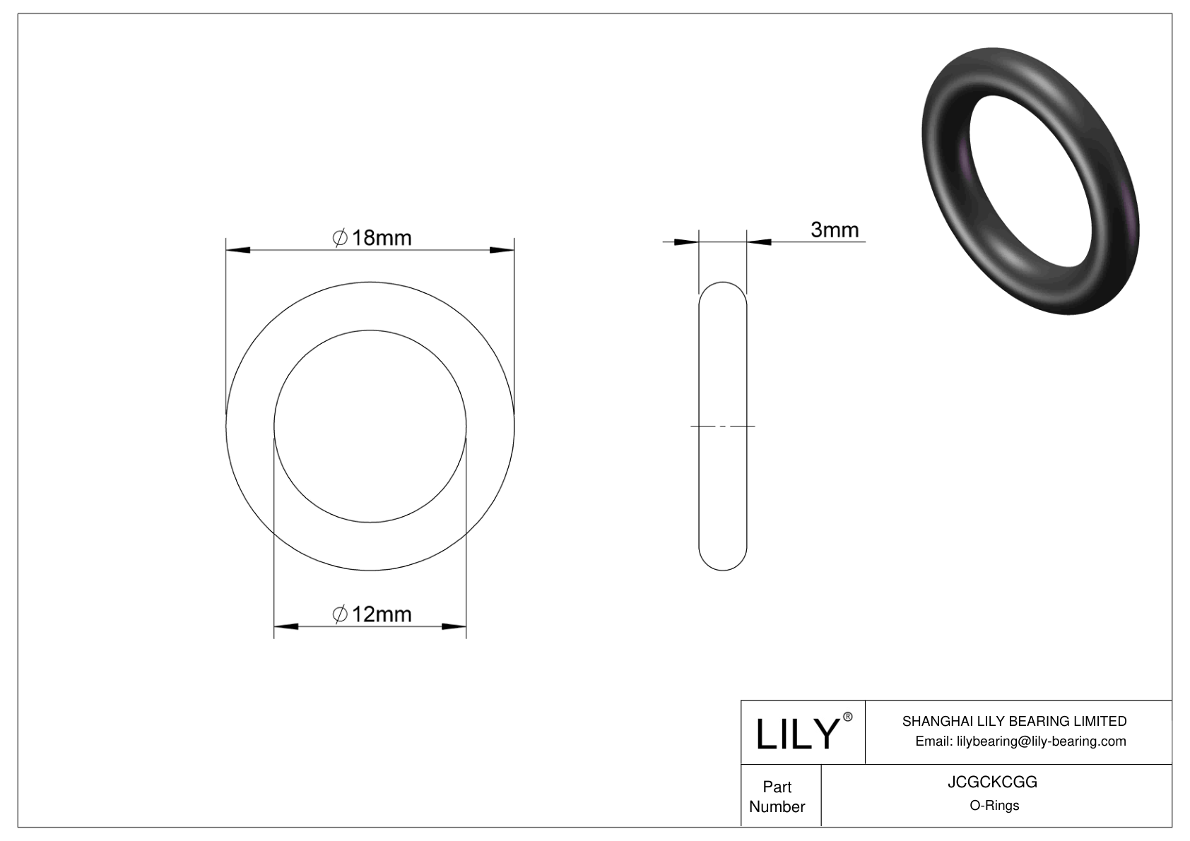 JCGCKCGG Juntas tóricas redondas resistentes al aceite cad drawing