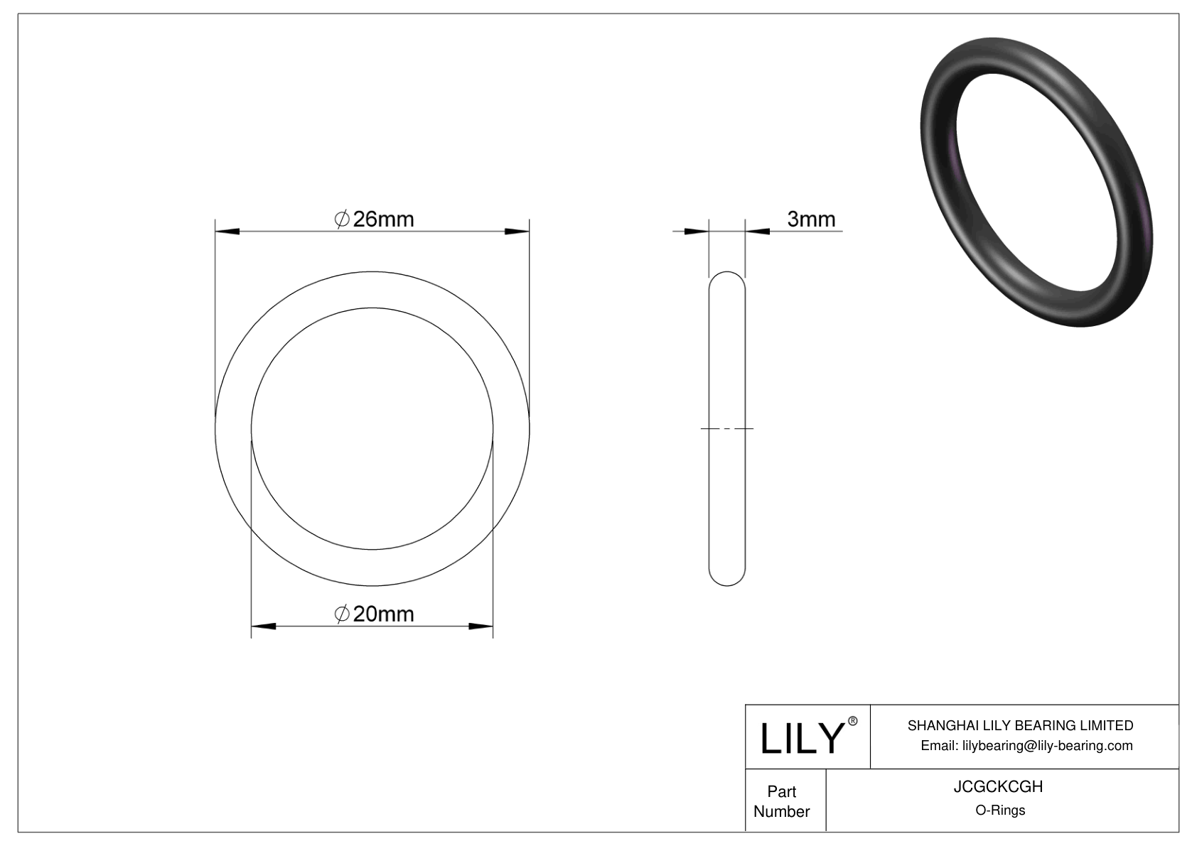 JCGCKCGH Oil Resistant O-Rings Round cad drawing