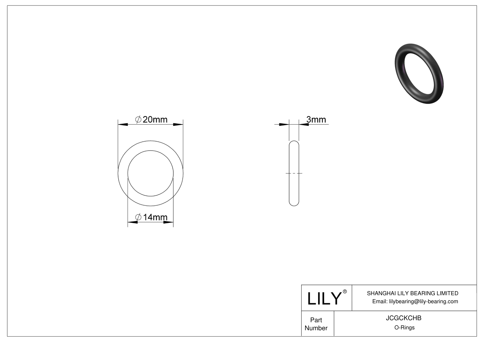 JCGCKCHB Oil Resistant O-Rings Round cad drawing