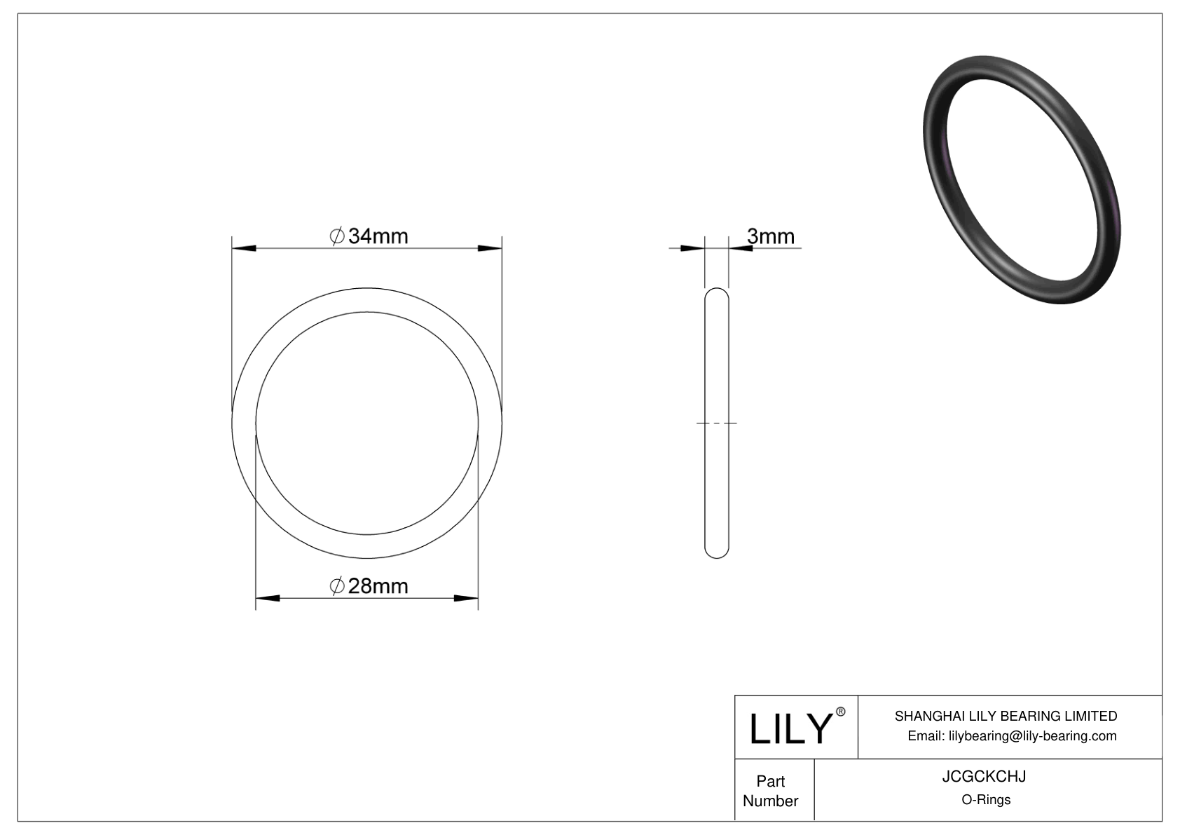 JCGCKCHJ Juntas tóricas redondas resistentes al aceite cad drawing