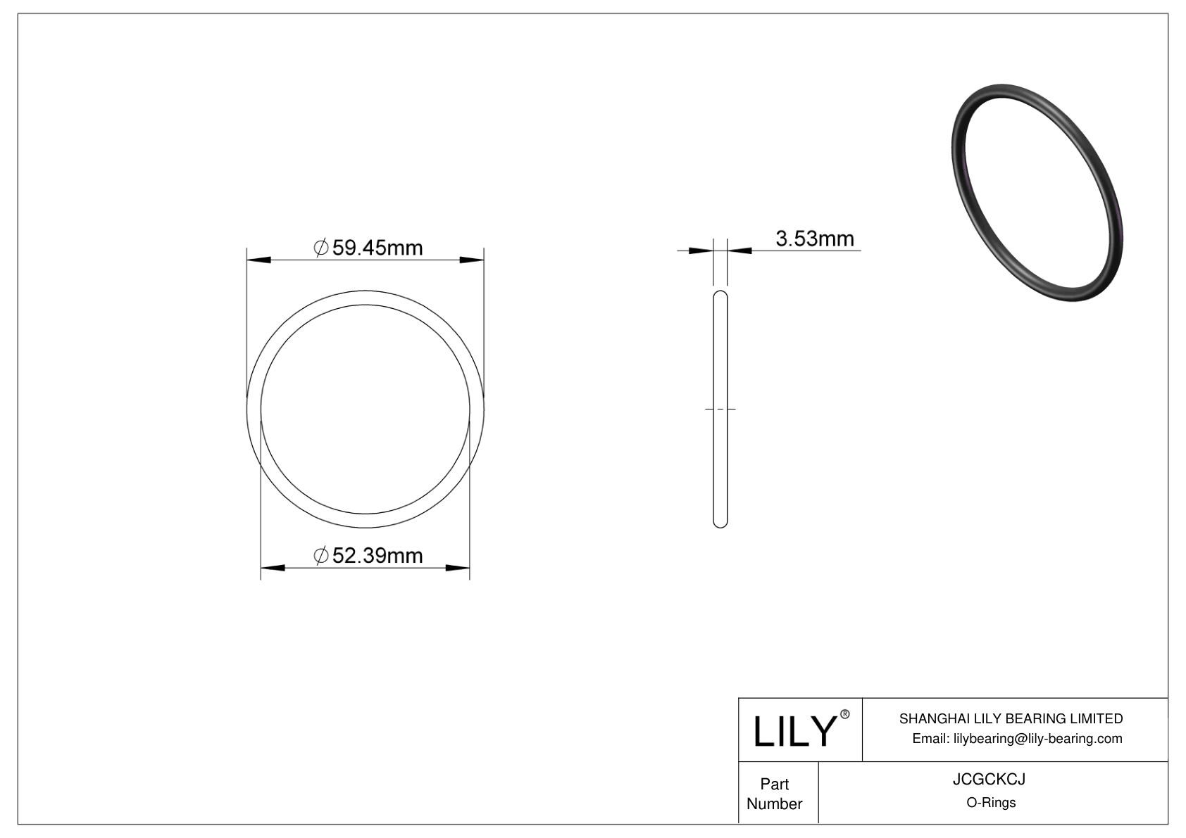 JCGCKCJ Juntas tóricas redondas resistentes al aceite cad drawing